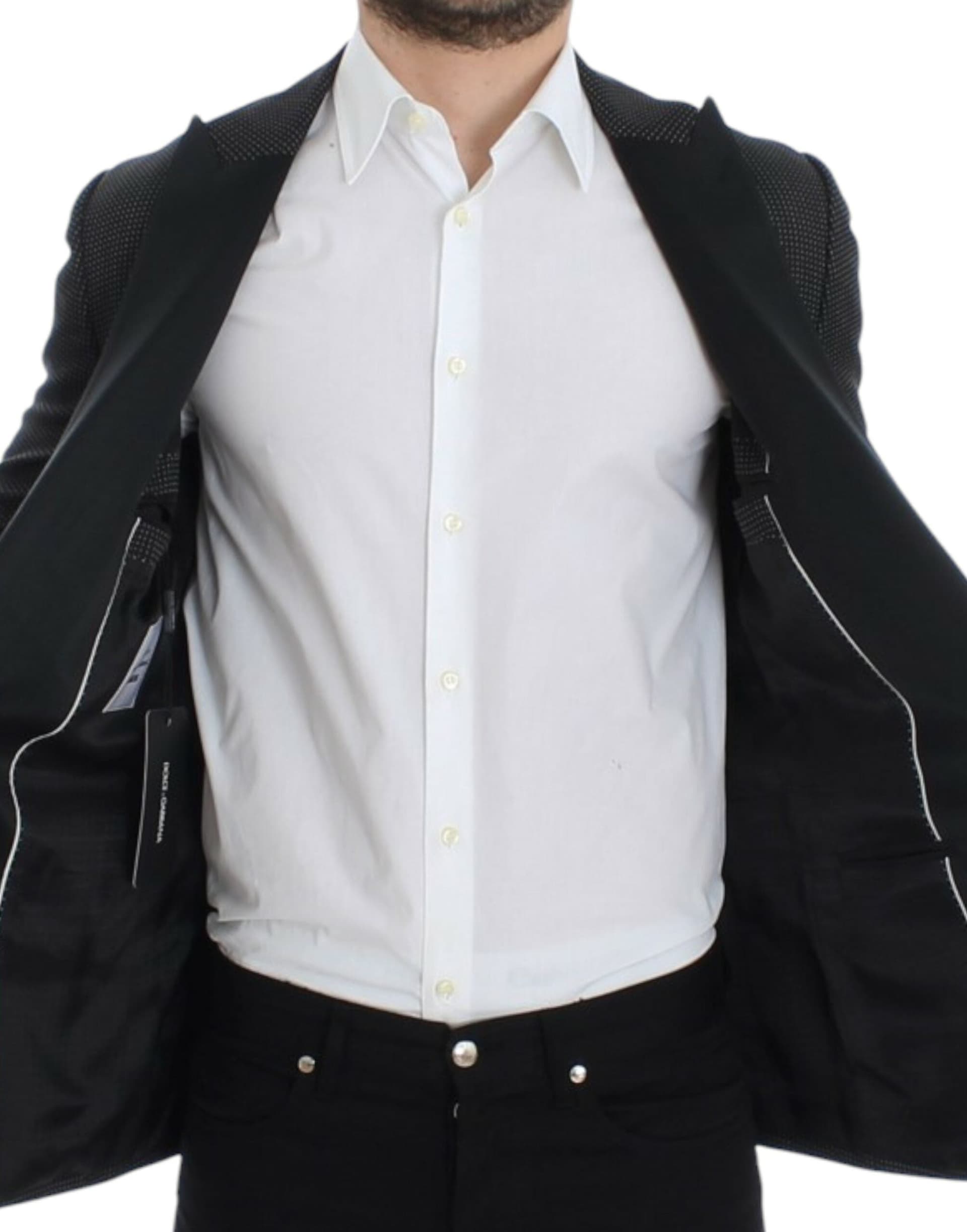 Black wool slim MARTINI blazer - 7