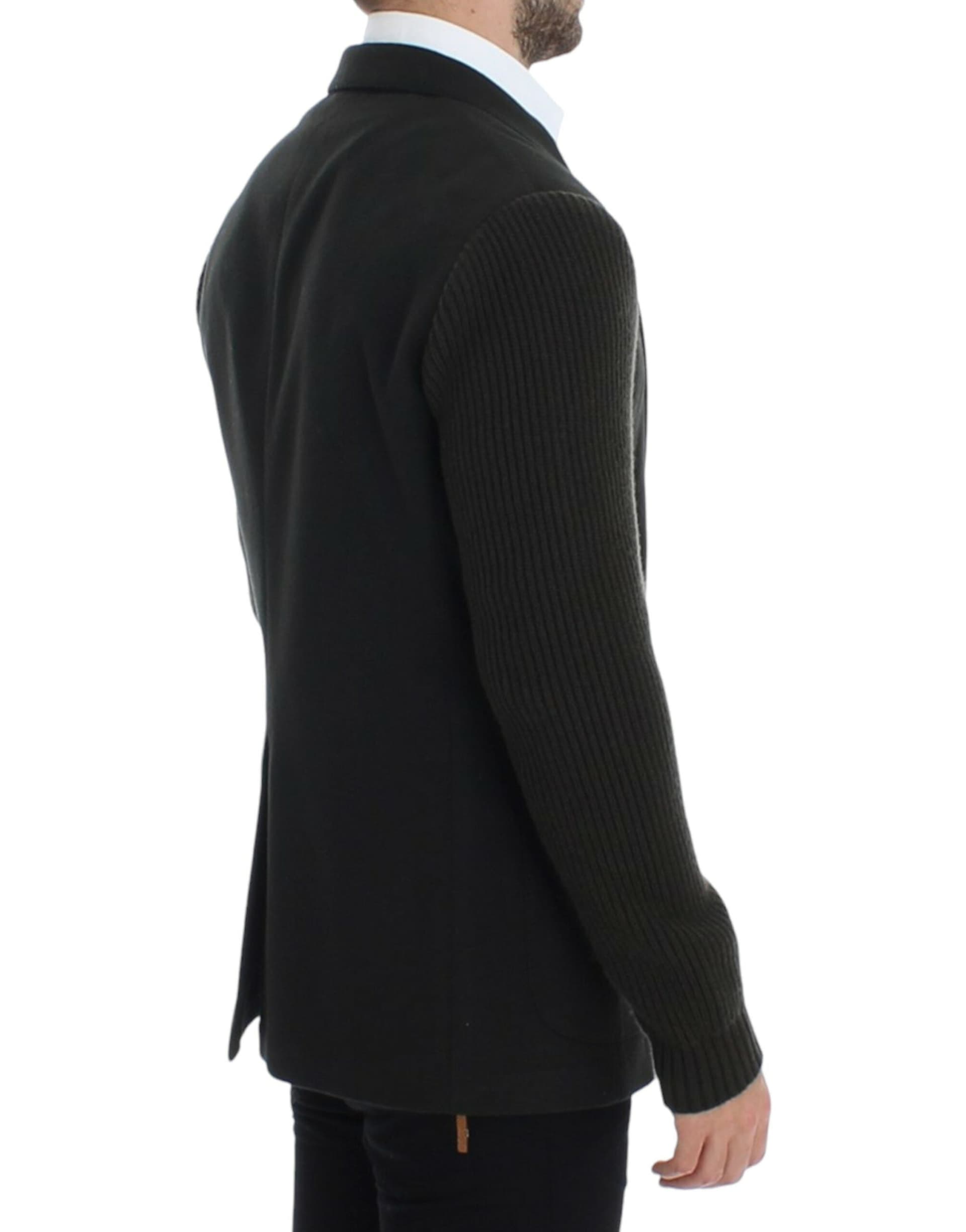 Green cashmere two button blazer - 4