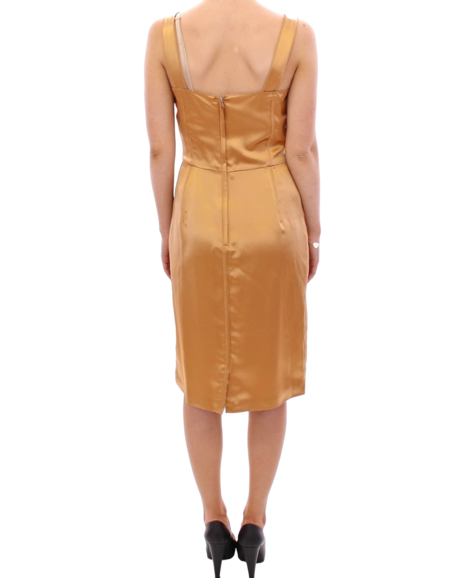 Bronze silk sheath dress - 3