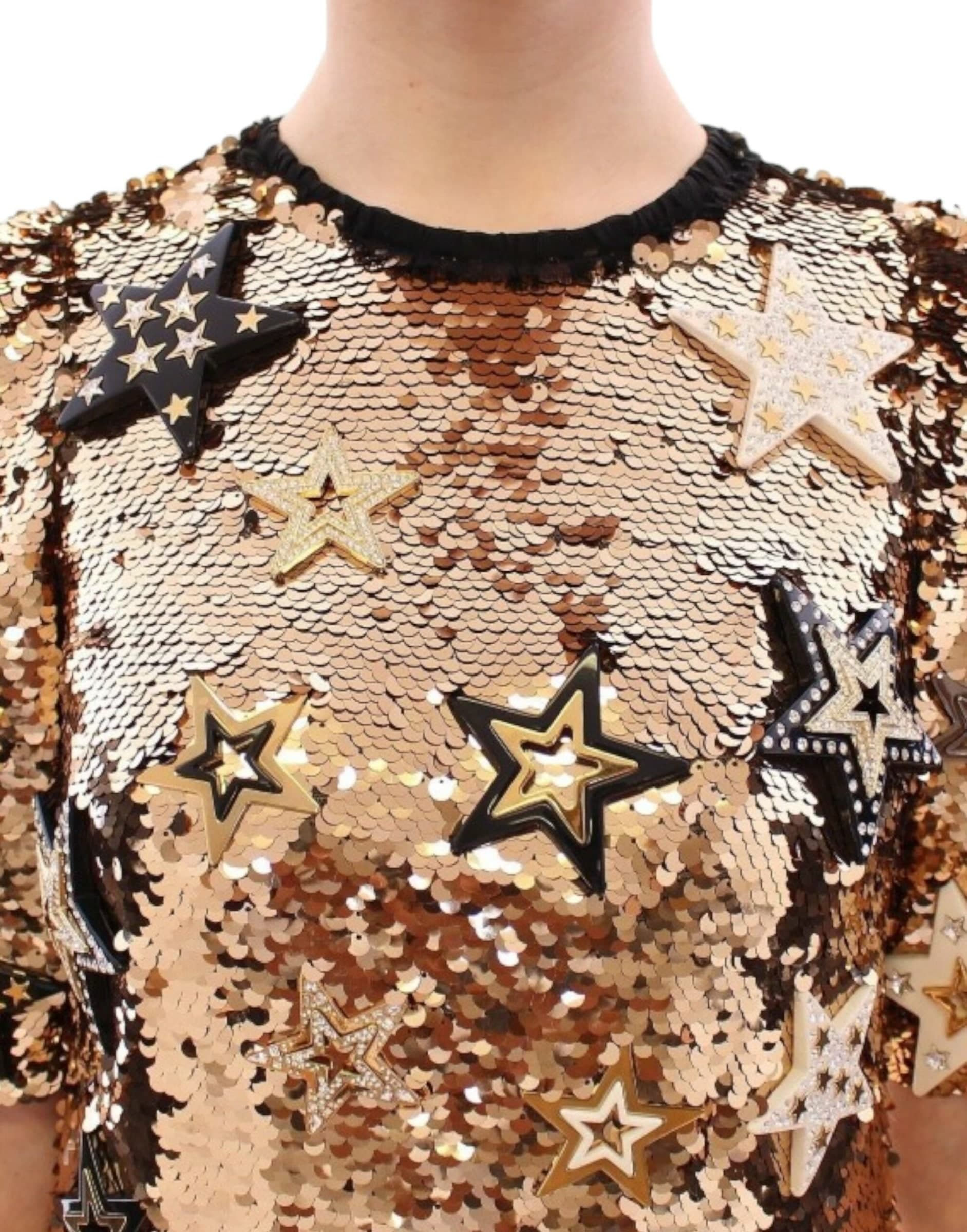 Masterpiece gold sequined crystal swarovski dress - 6