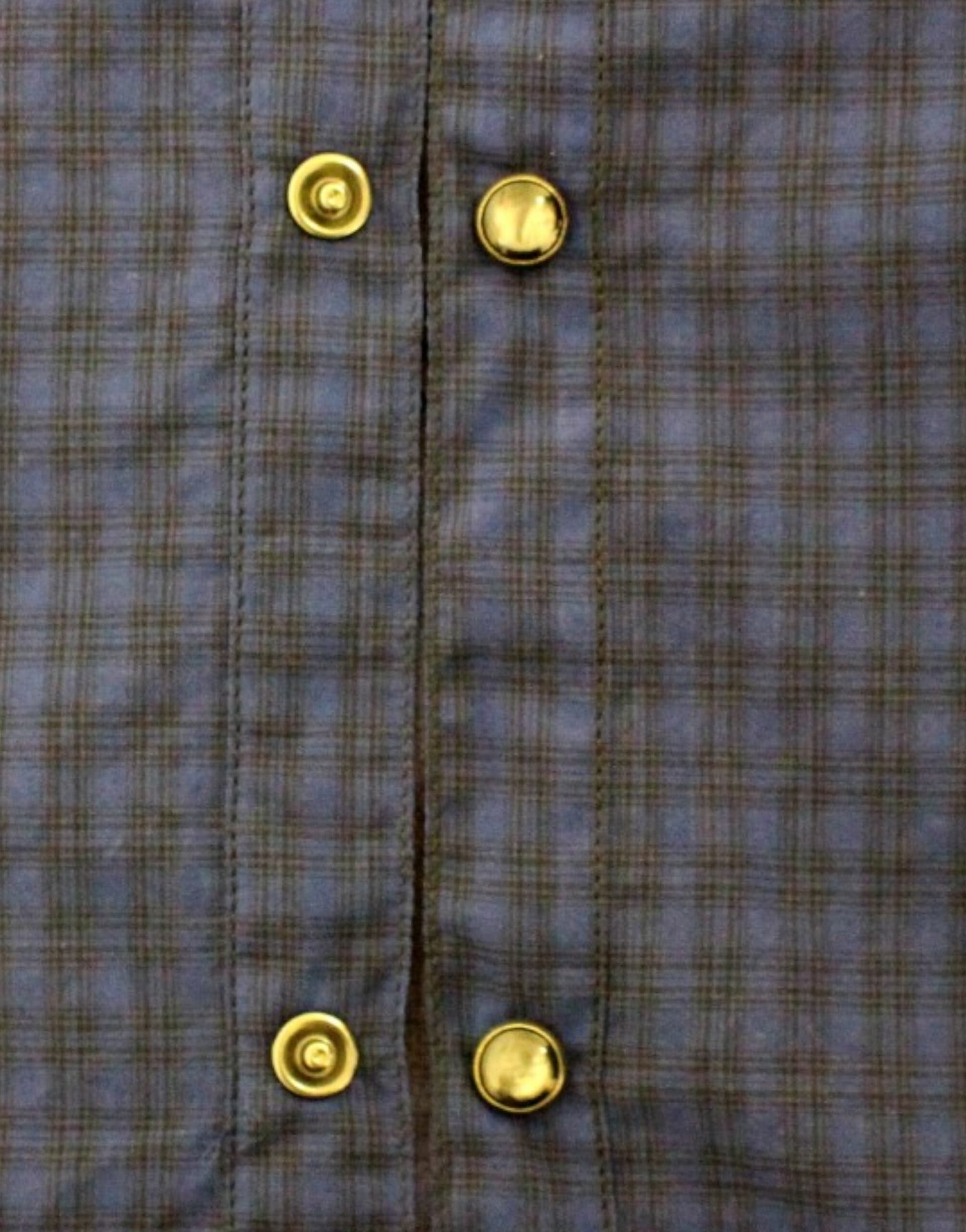 Blue checkered cotton shirt - 4