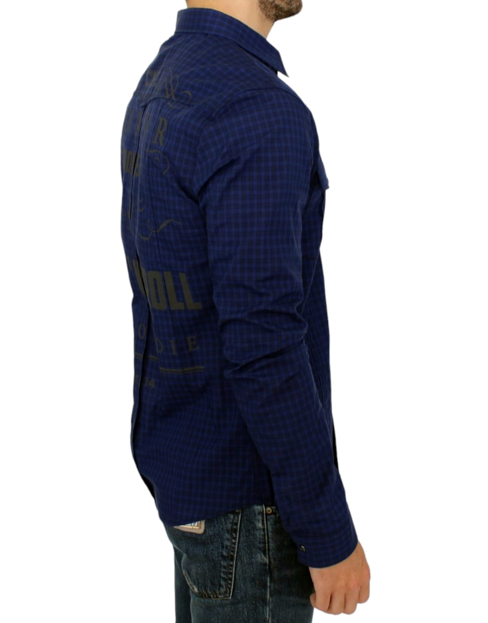 Blue checkered cotton shirt - 6