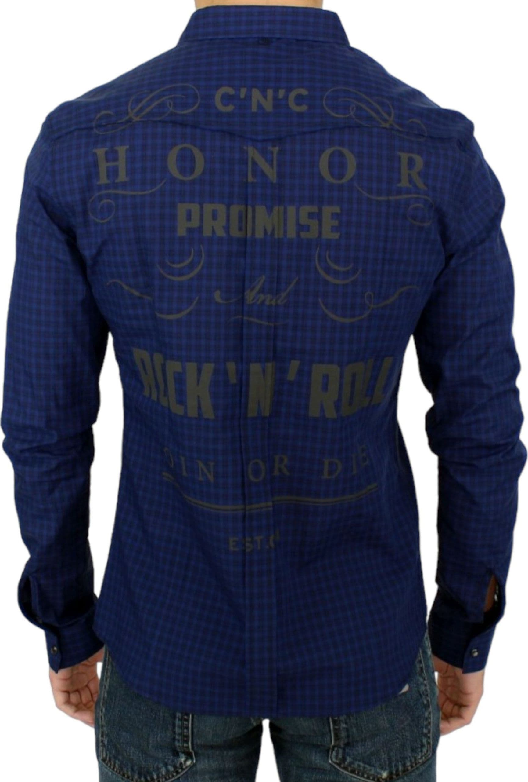 Blue checkered cotton shirt - 7