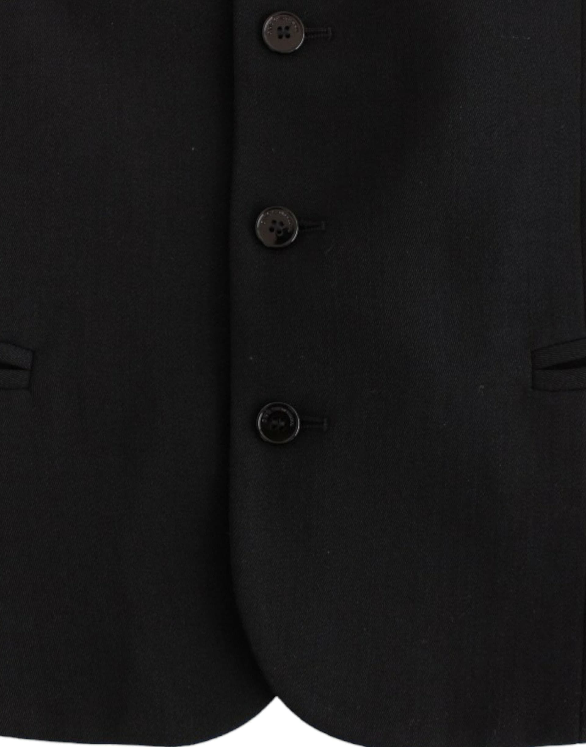 Black wool blend casual vest - 2