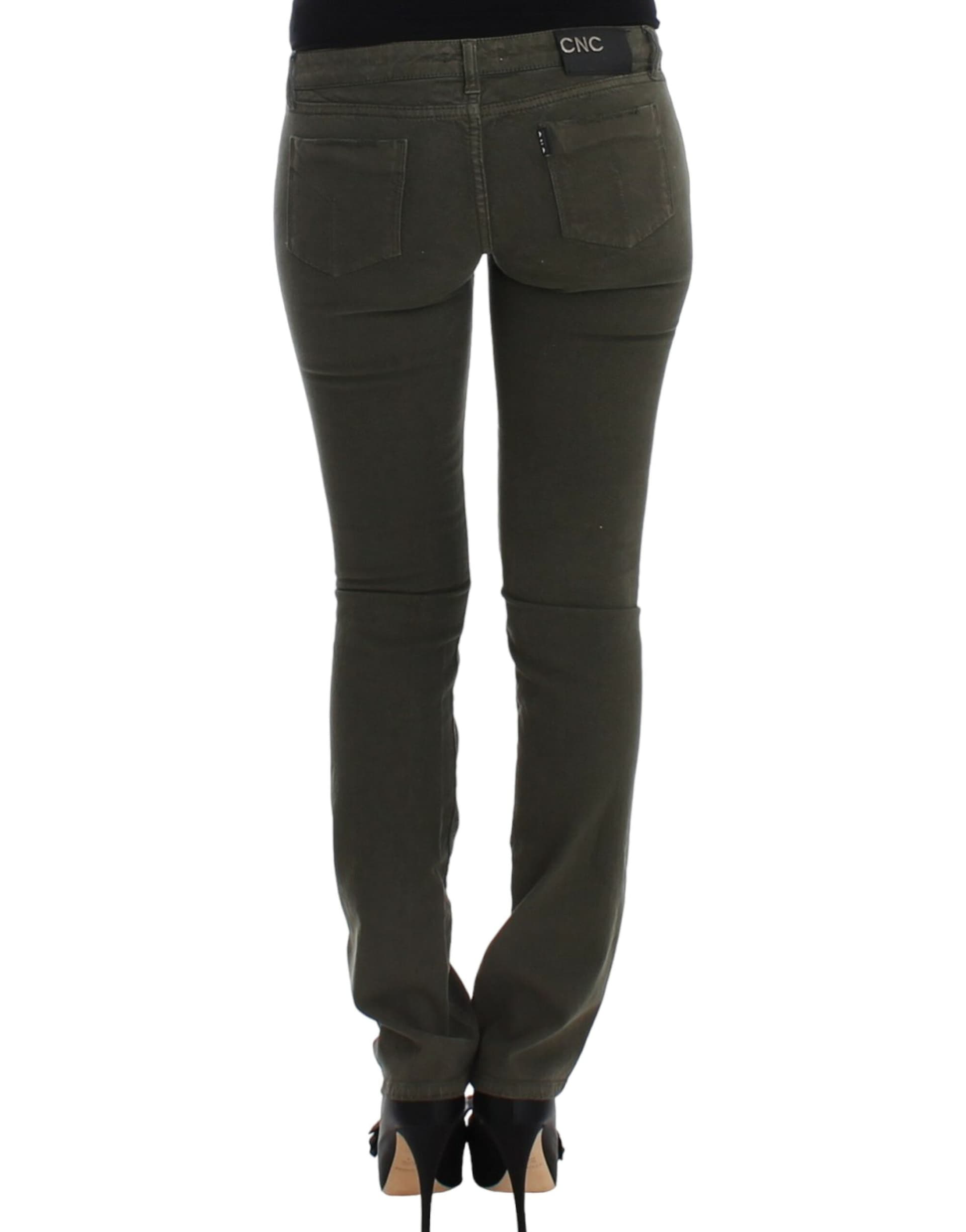 Green slim leg jeans - 6