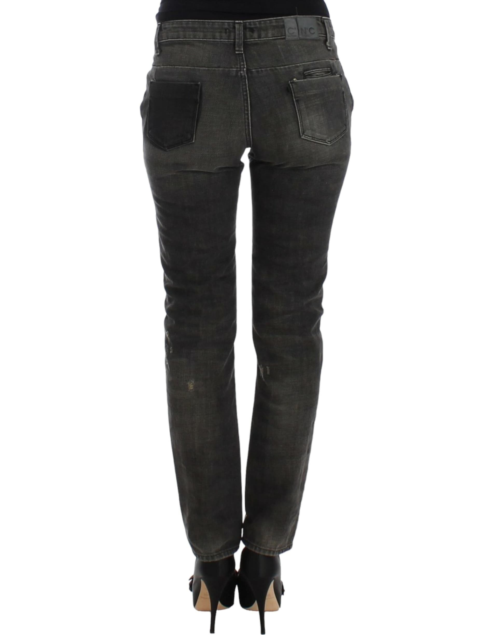 Gray distressed jeans - 8