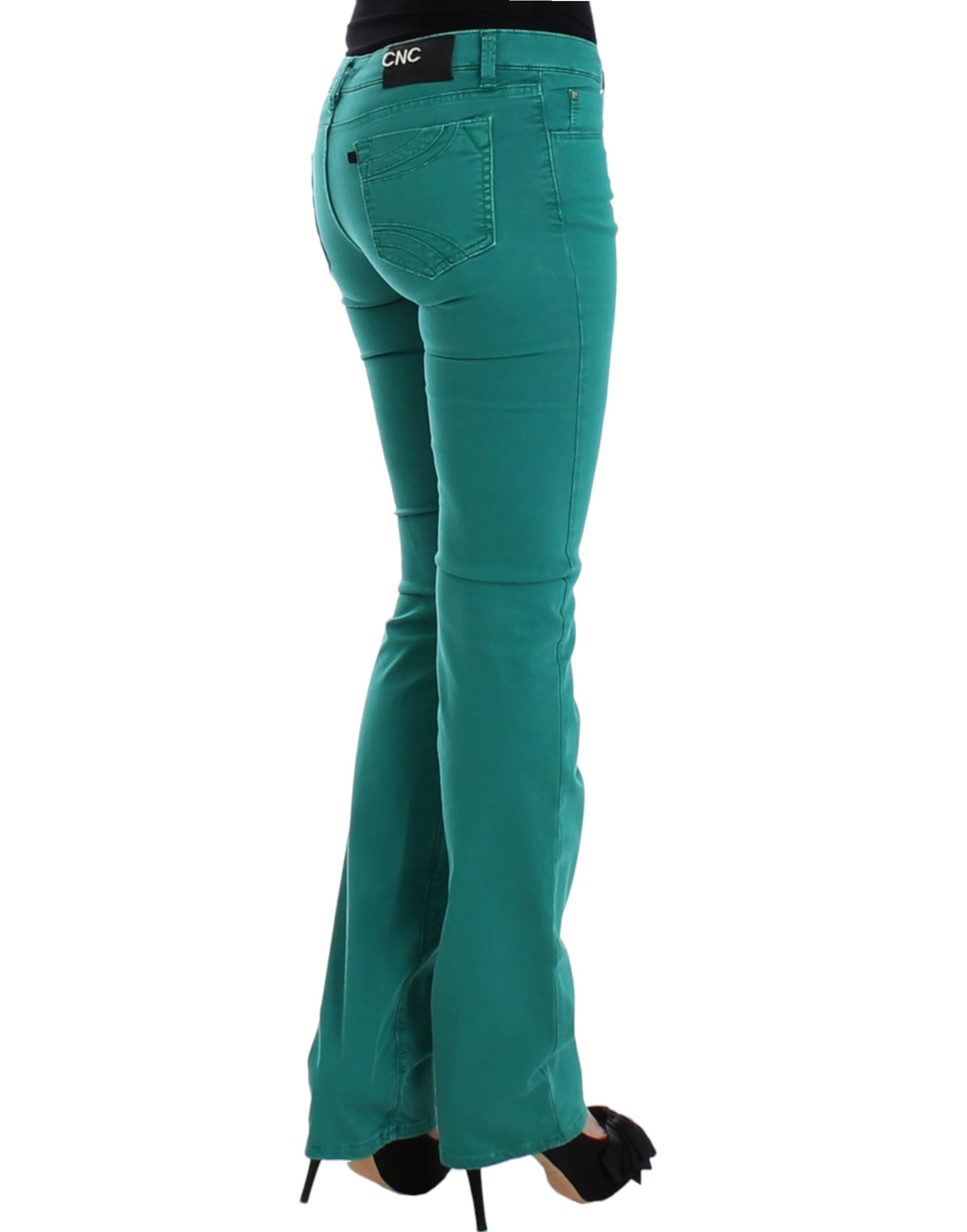 Green straight leg jeans - 7