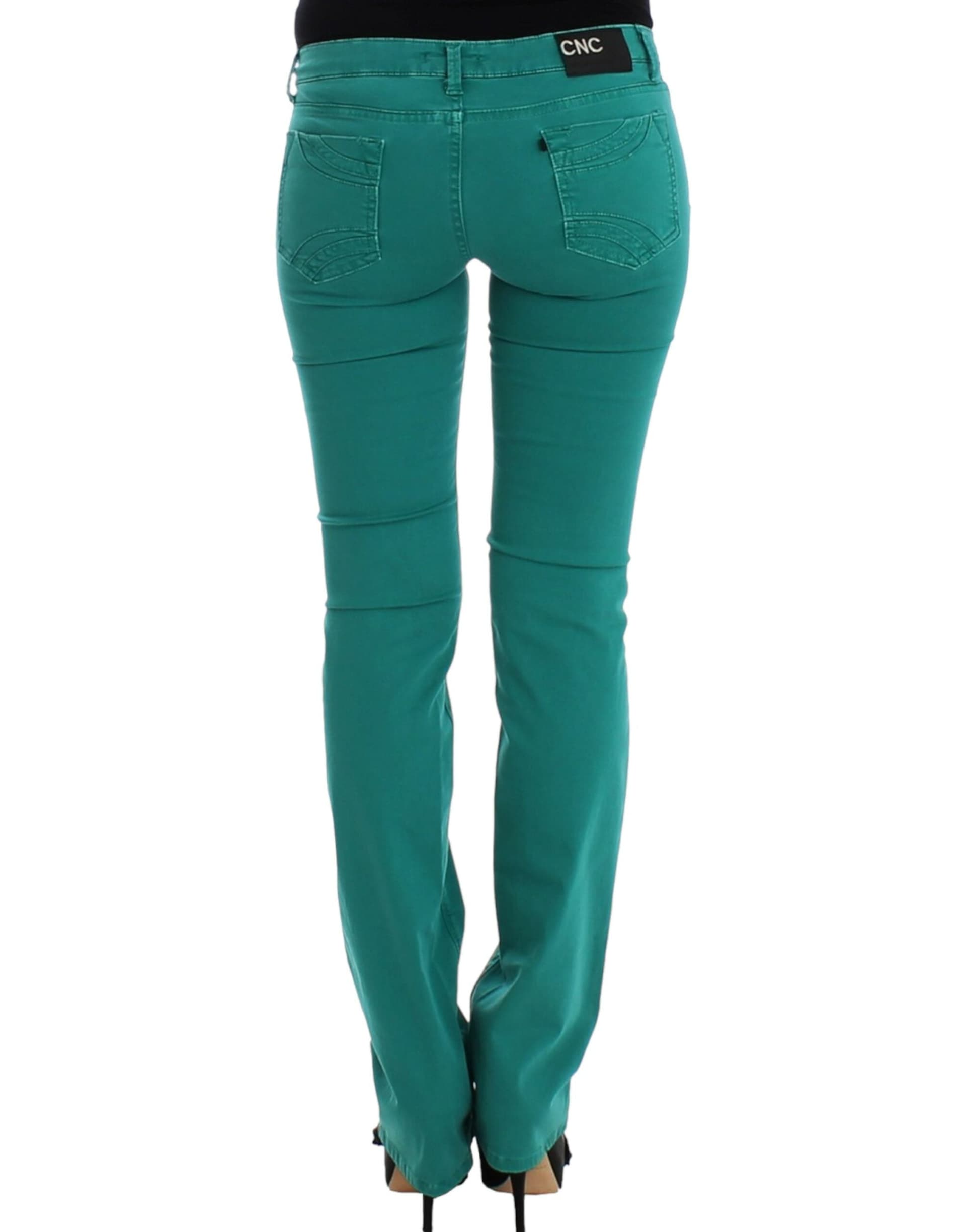 Green straight leg jeans - 8