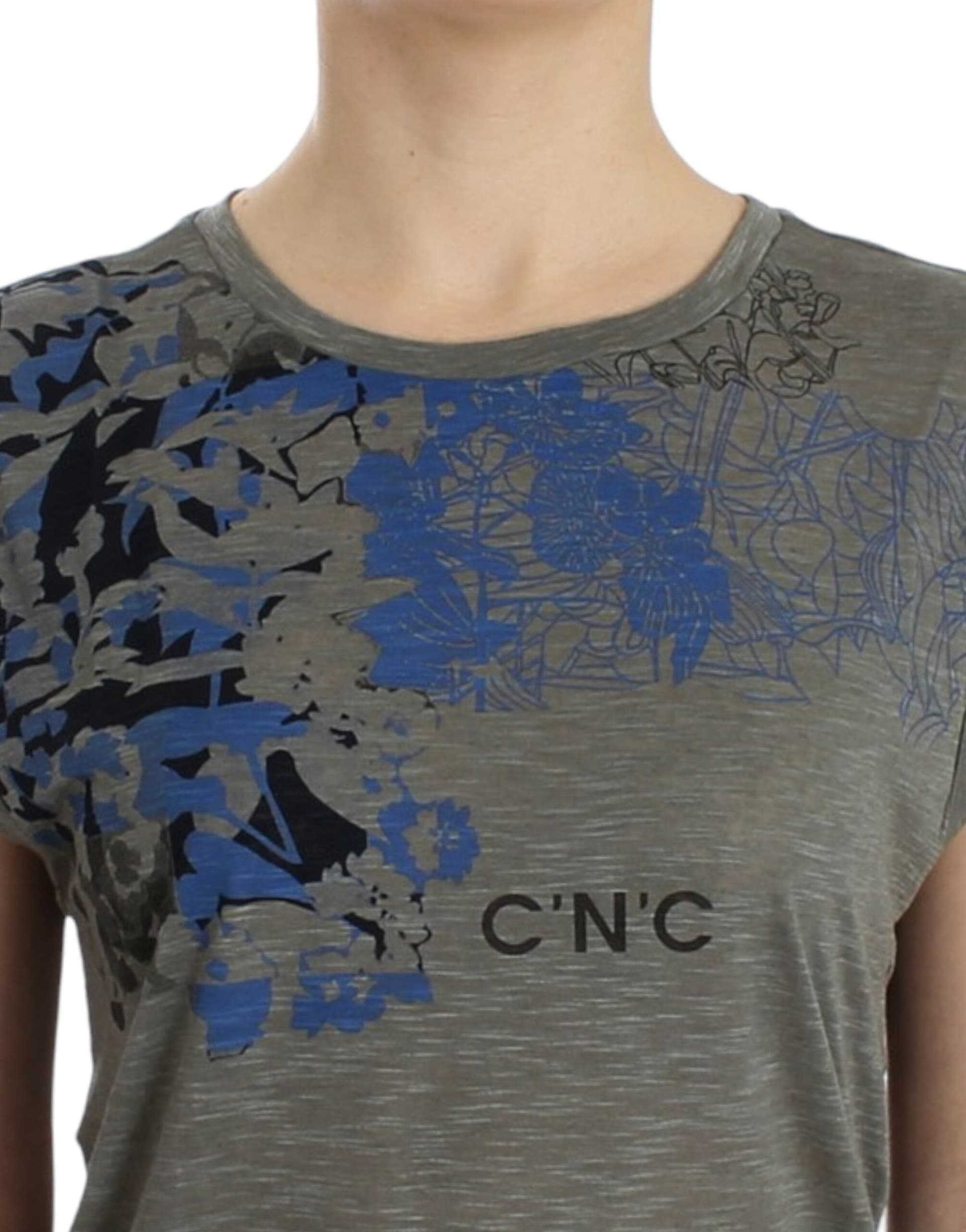 Gray print sleeveless t-shirt - 3