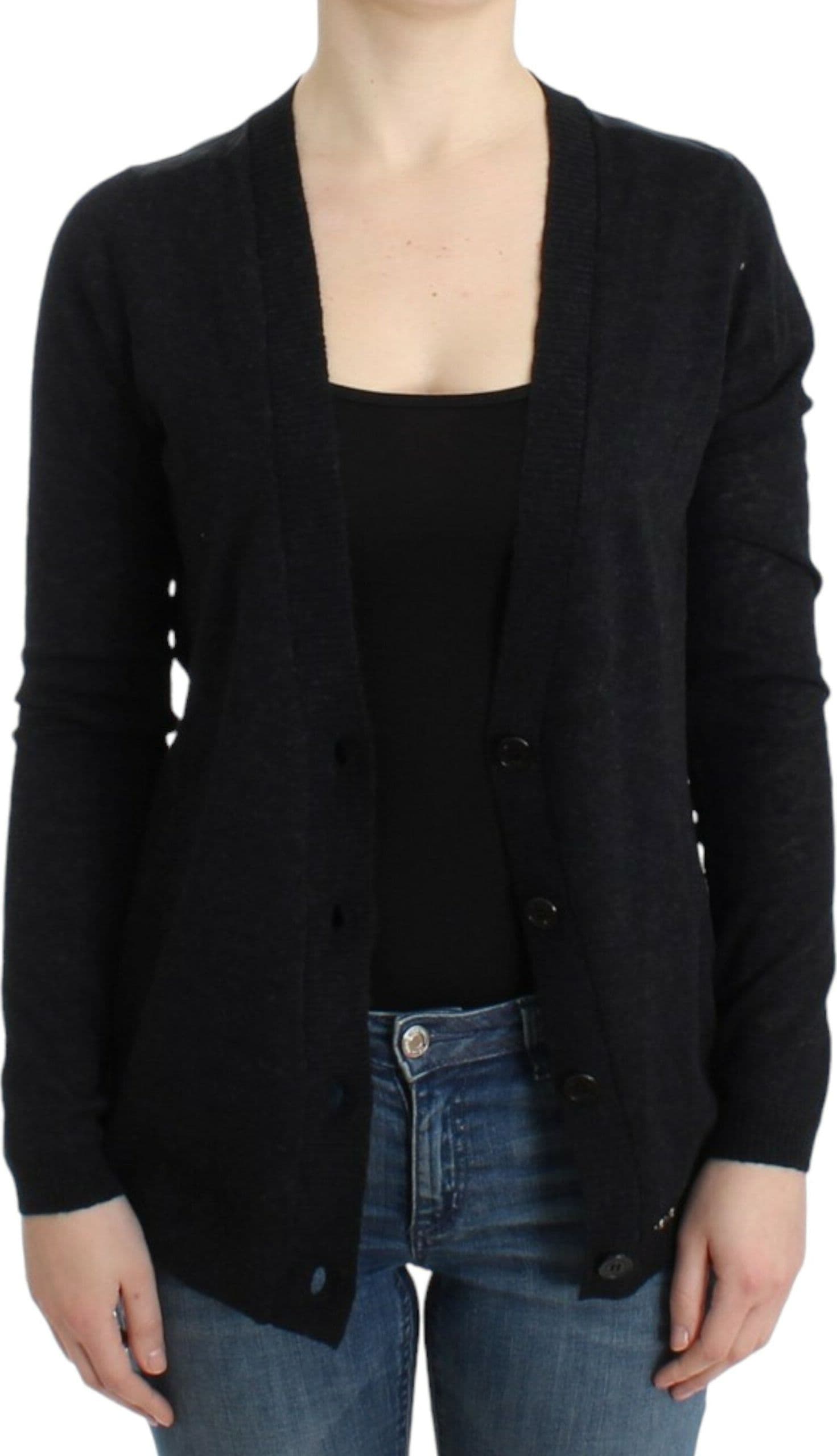 Gray wool alpaca cardigan - 5