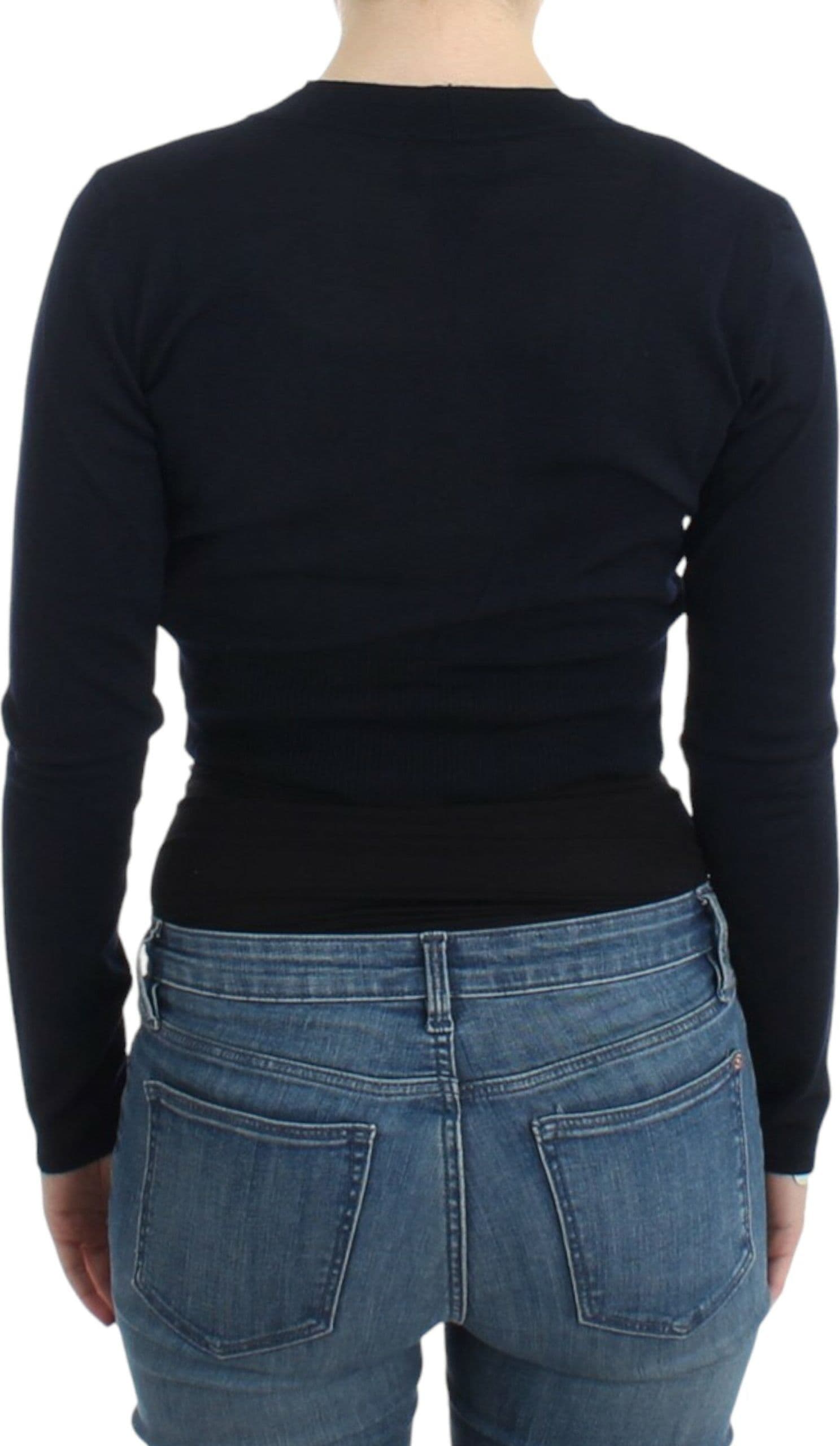 Black cropped wool cardigan - 3