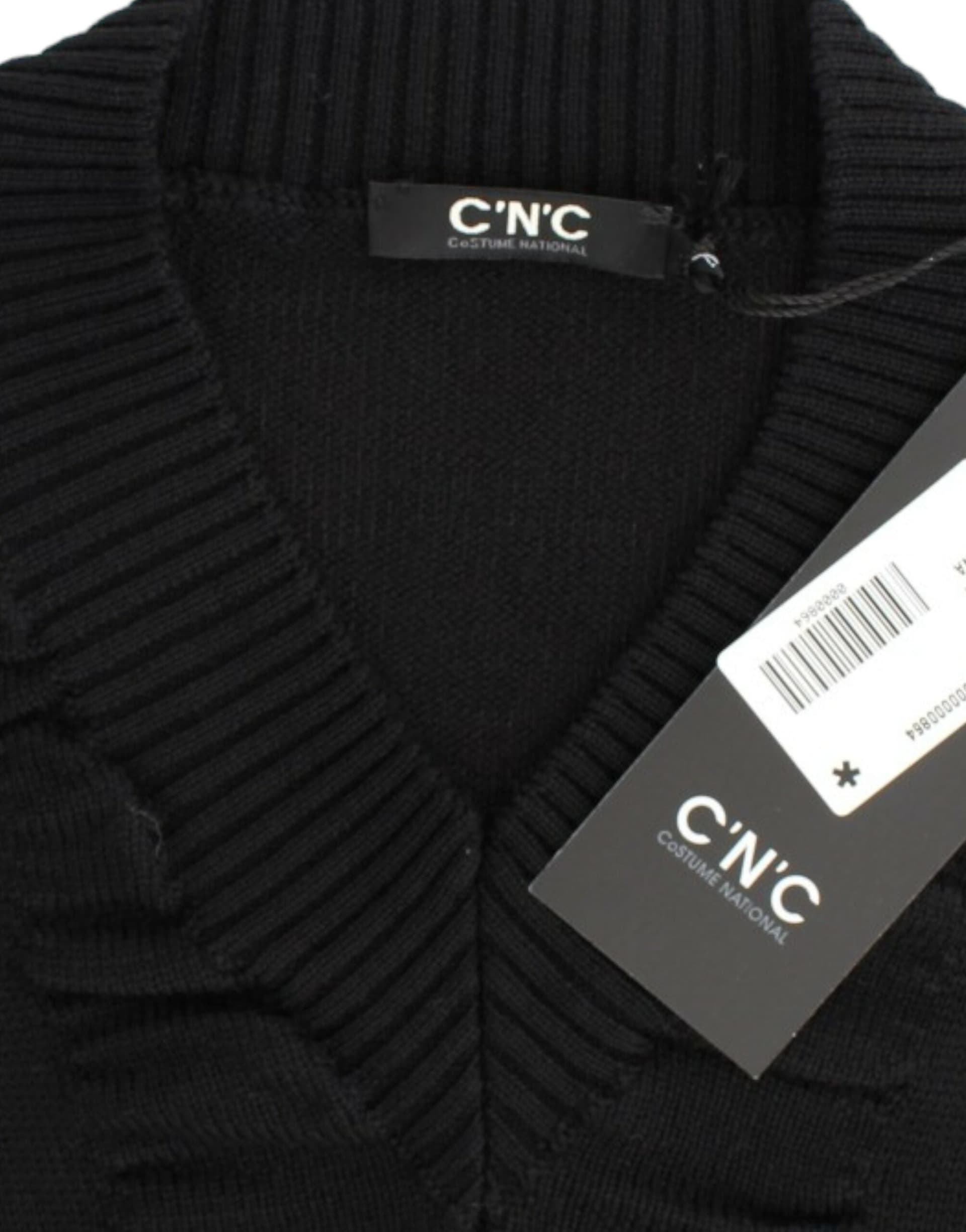 Black V-neck wool sweater - 3