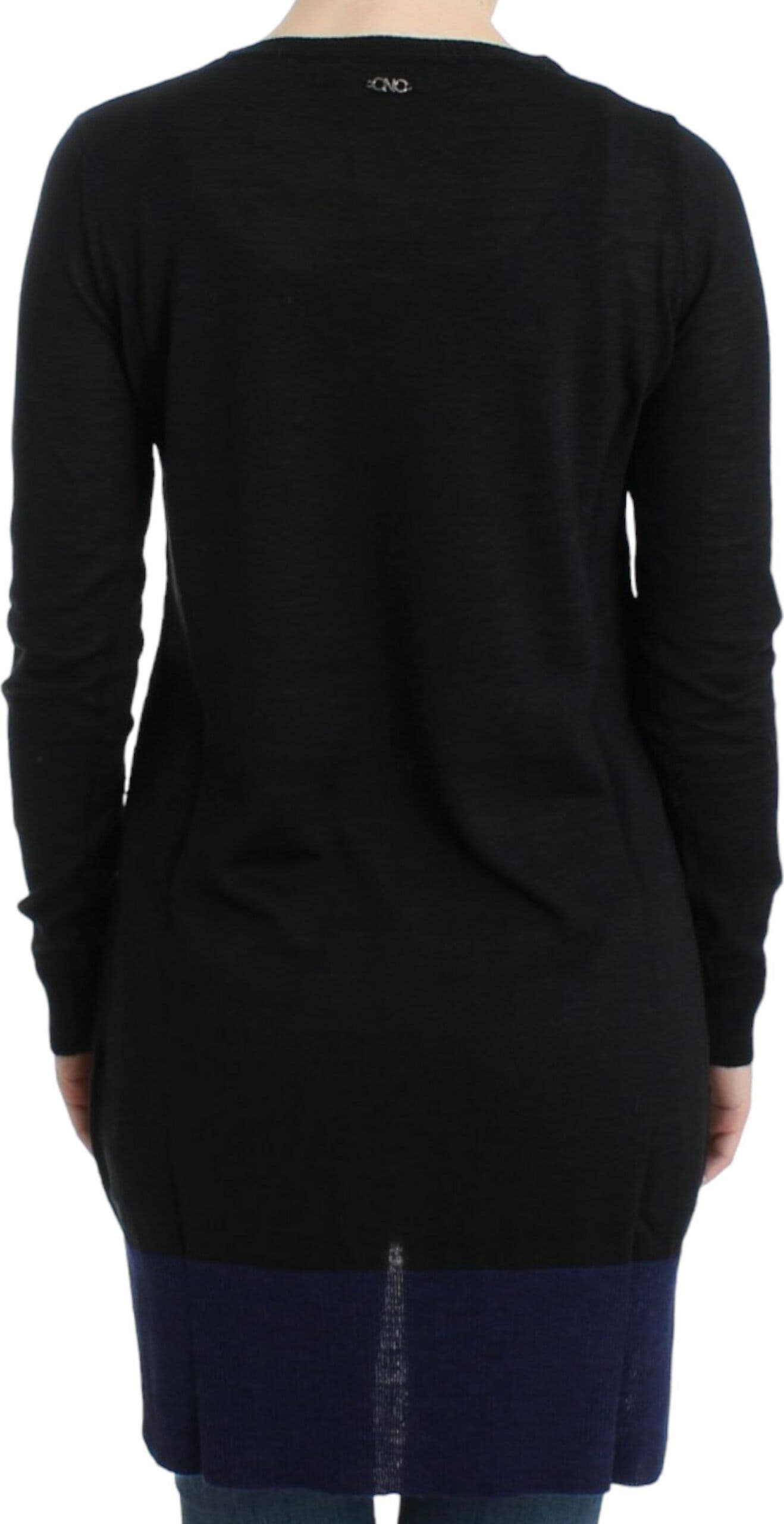 Black V-neck lightweight sweater - 3