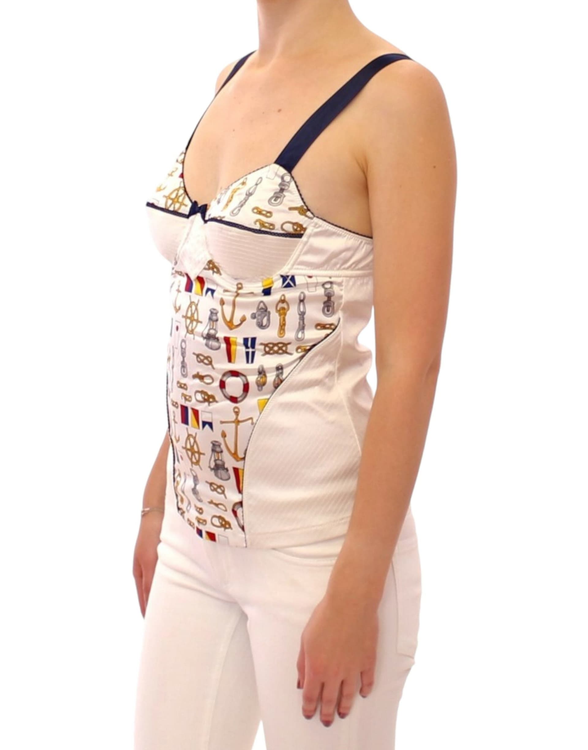 White sailor motive tank top - 2