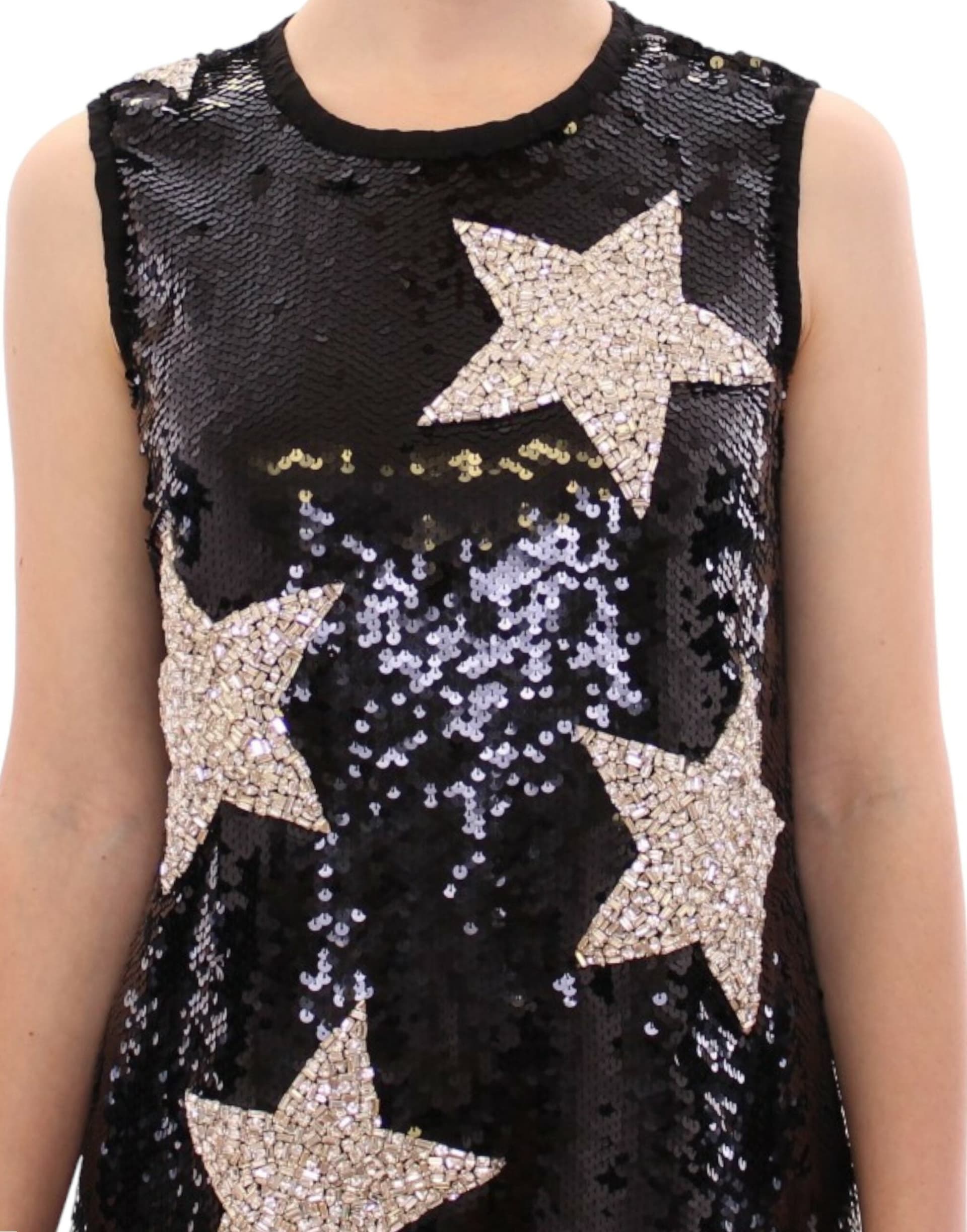 Masterpiece black crystal swarovski stars sheath dress - 5