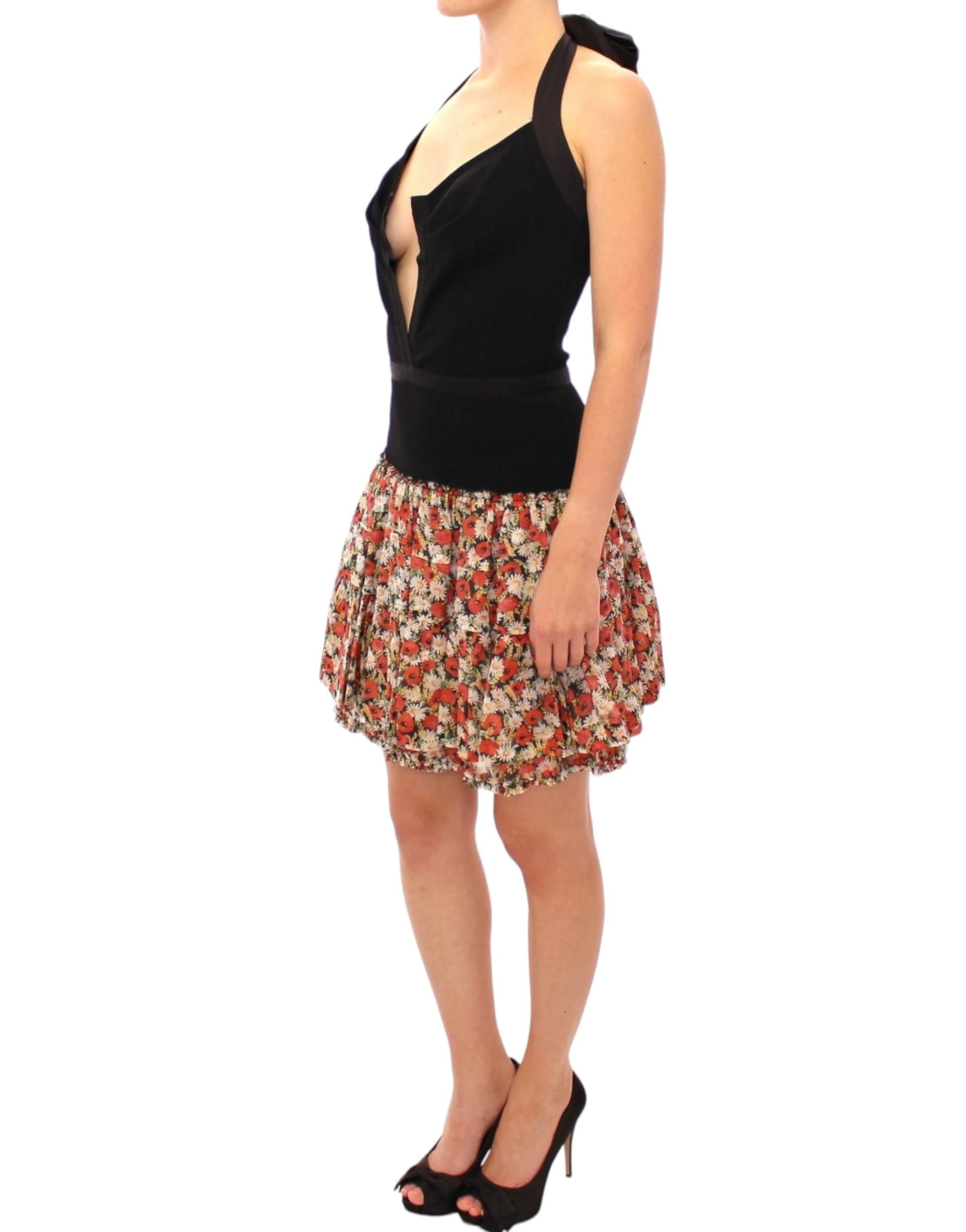 Multicolor floral bubble halterneck dress - 2