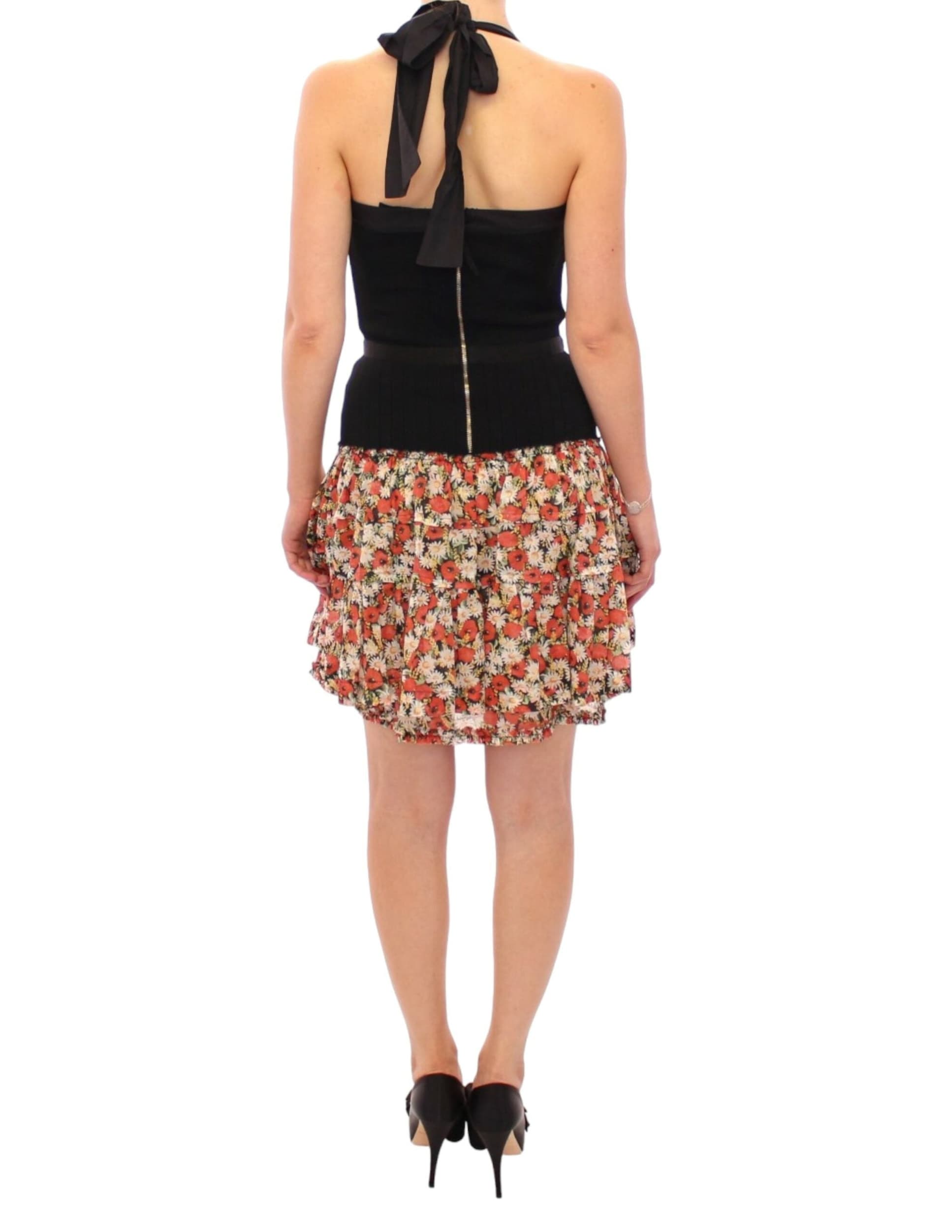 Multicolor floral bubble halterneck dress - 3