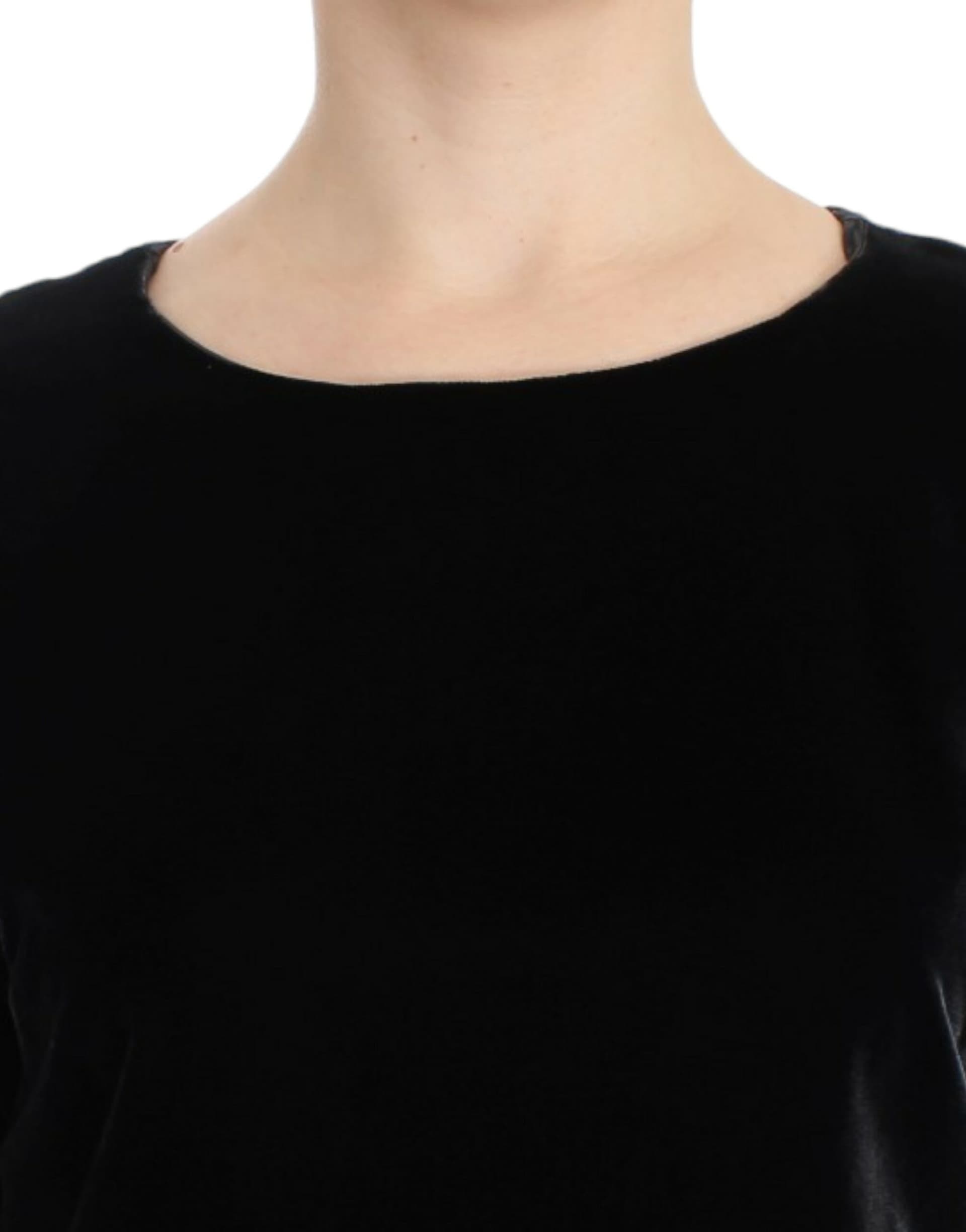 Black velvet shortsleeved blouse - 5