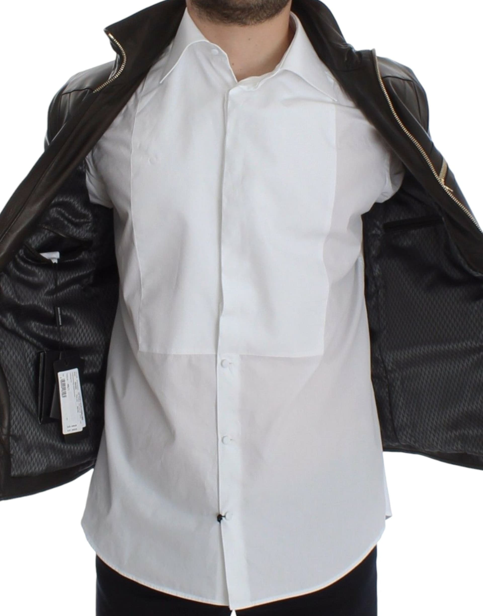 Brown Lambskin Leather Zipper Jacket - 4