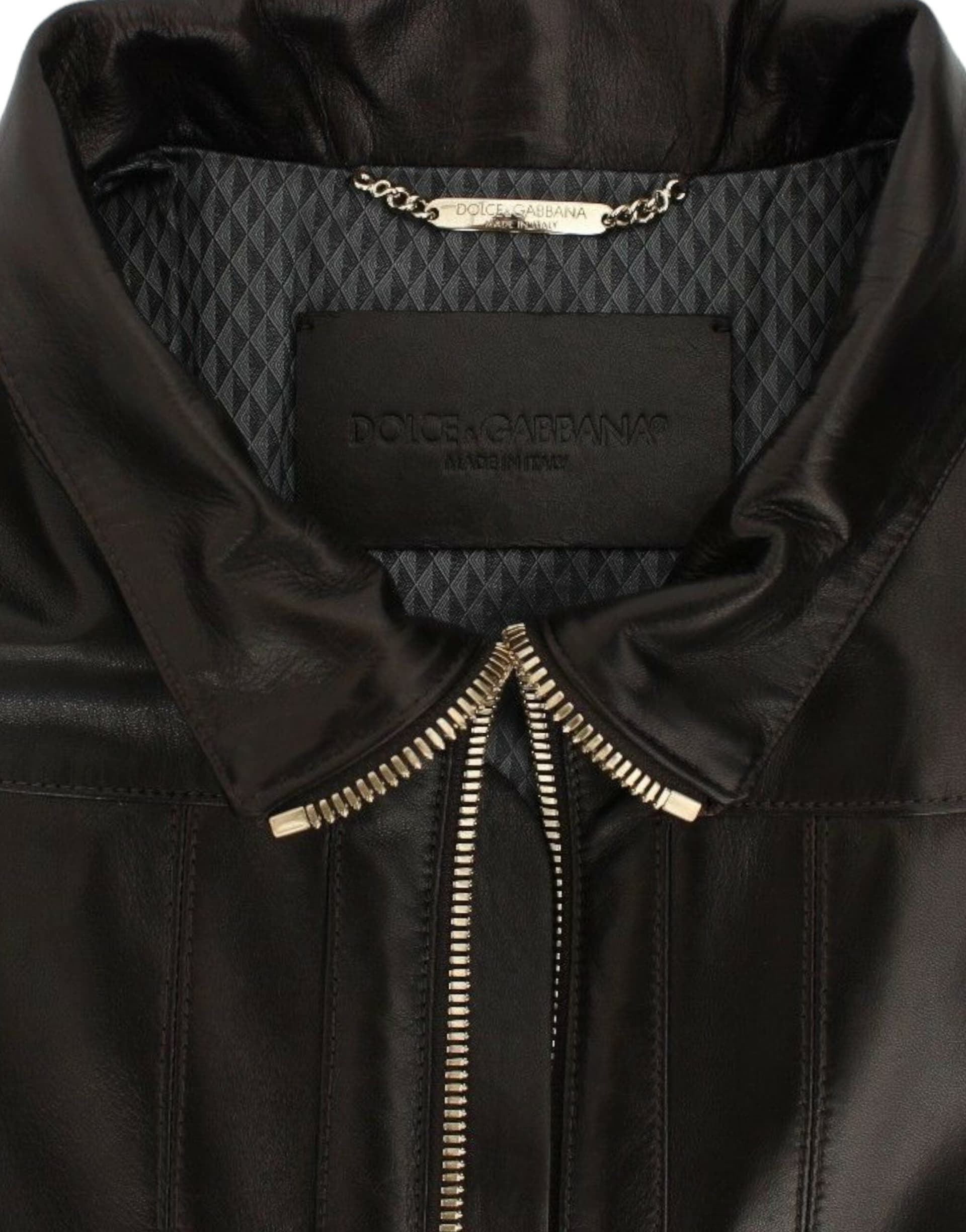 Brown Lambskin Leather Zipper Jacket - 8