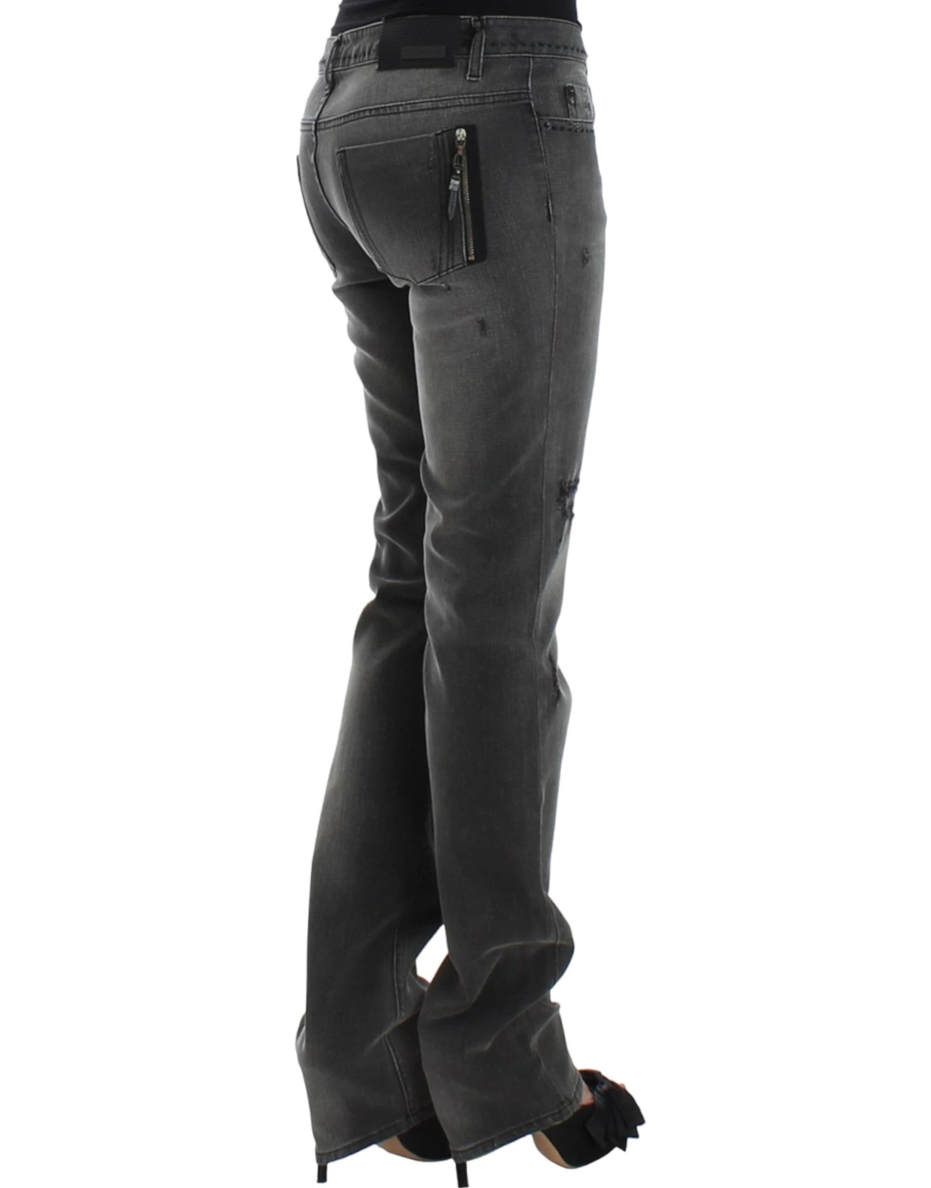 Gray straight leg jeans - 6