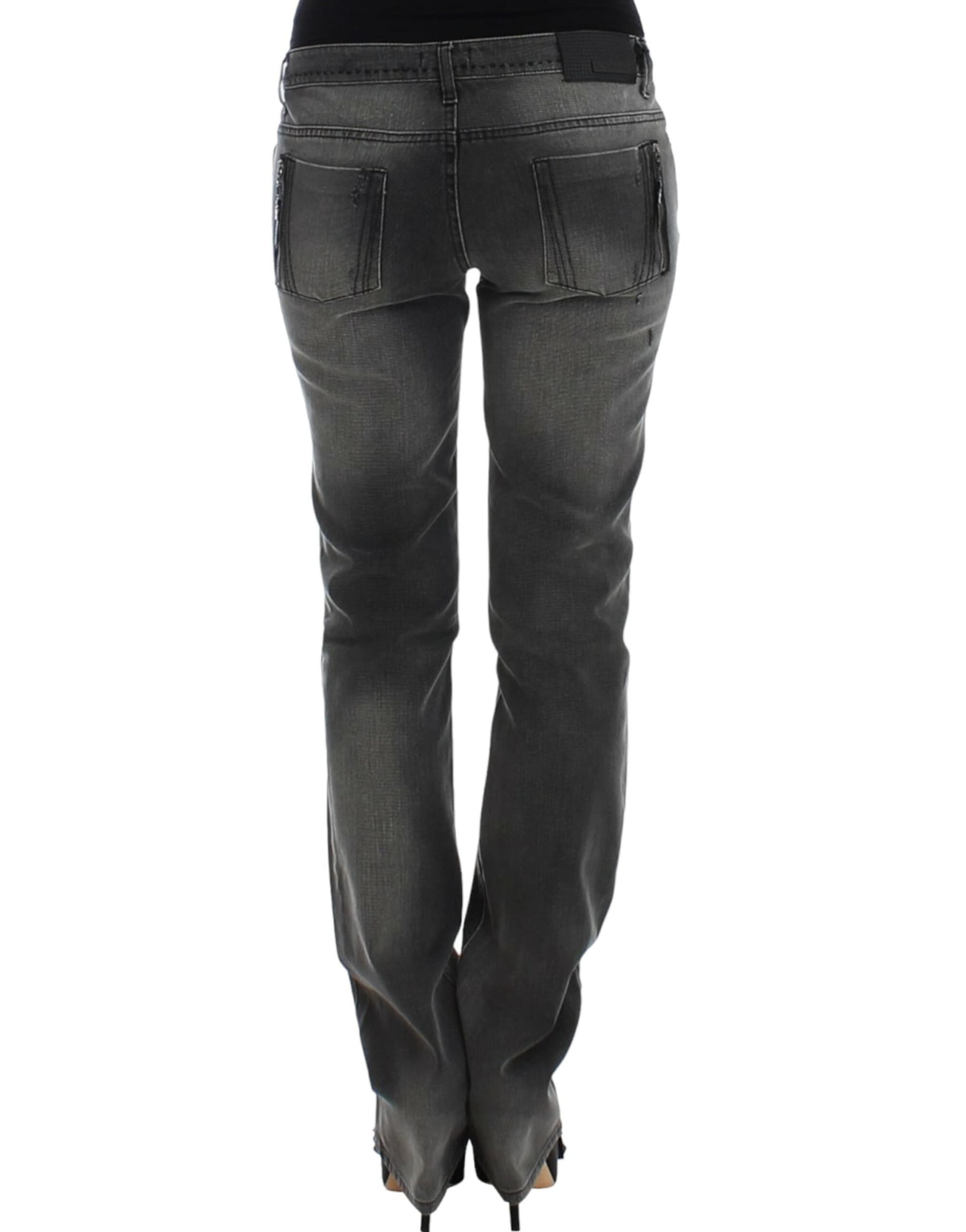 Gray straight leg jeans - 7