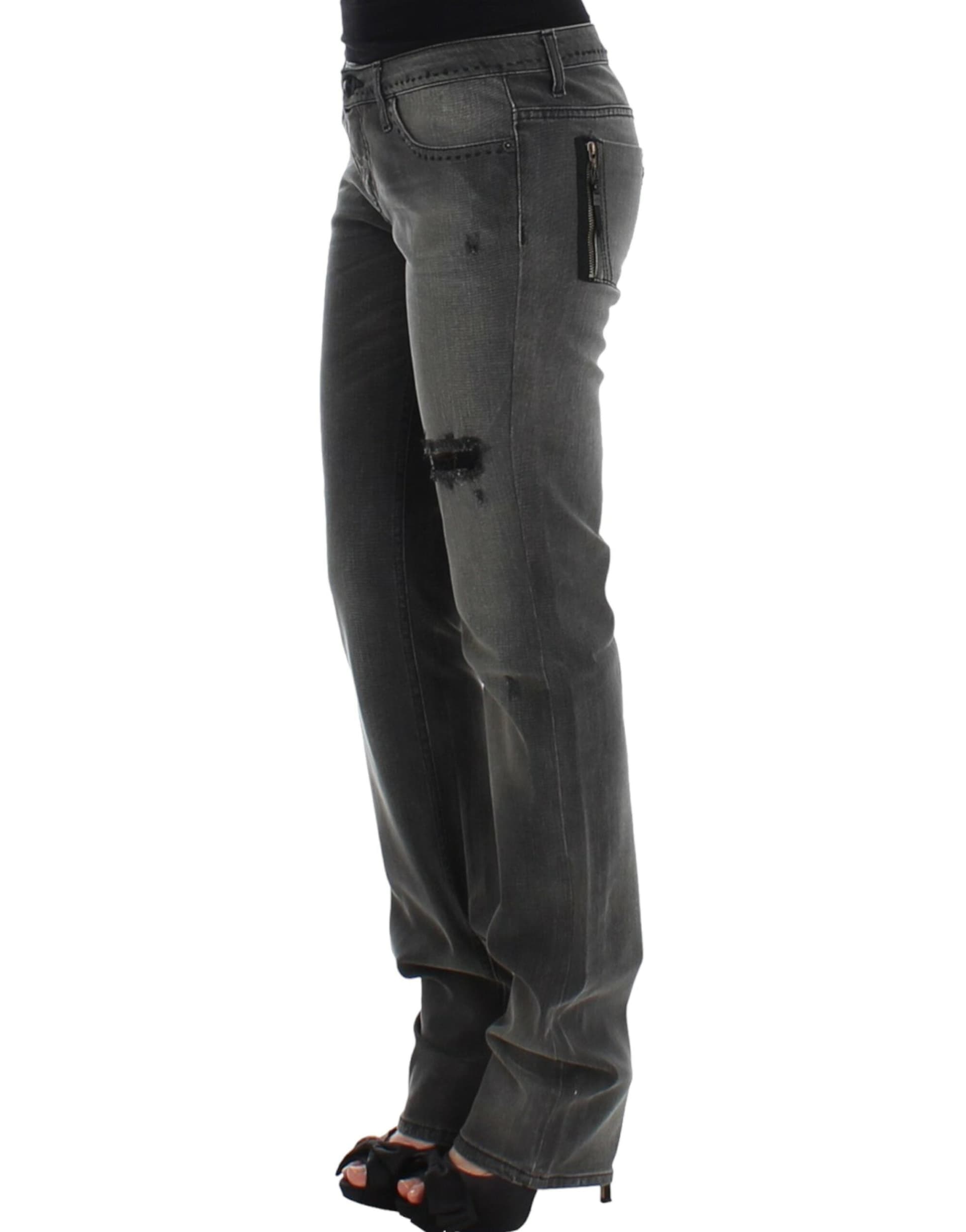 Gray straight leg jeans - 8