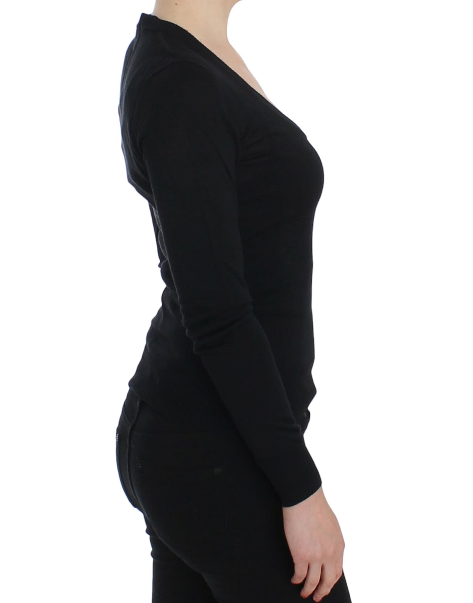 Black Cashmere Crewneck Sweater Pullover - 4