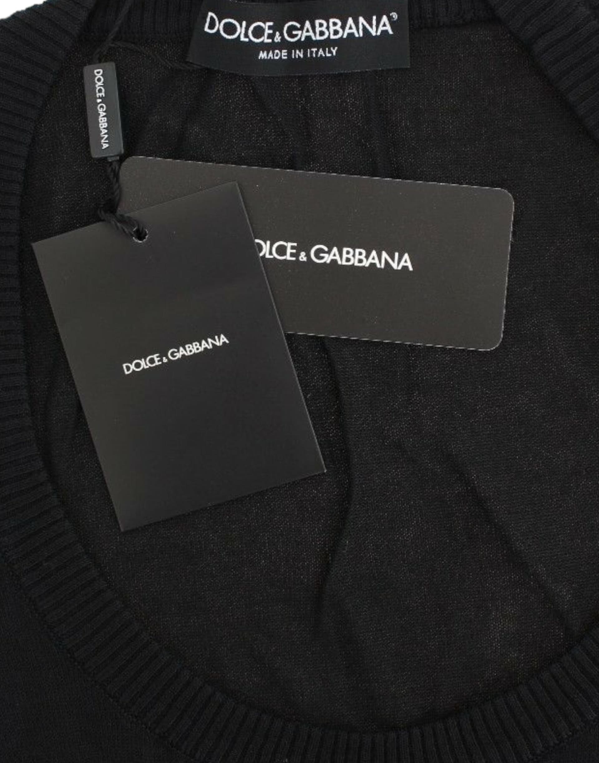 Black Cashmere Crewneck Sweater Pullover - 6