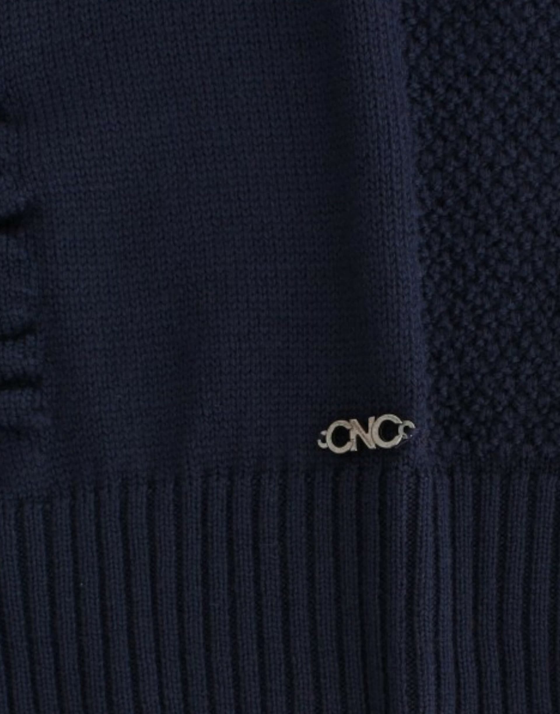 Dark blue V-neck wool sweater - 2