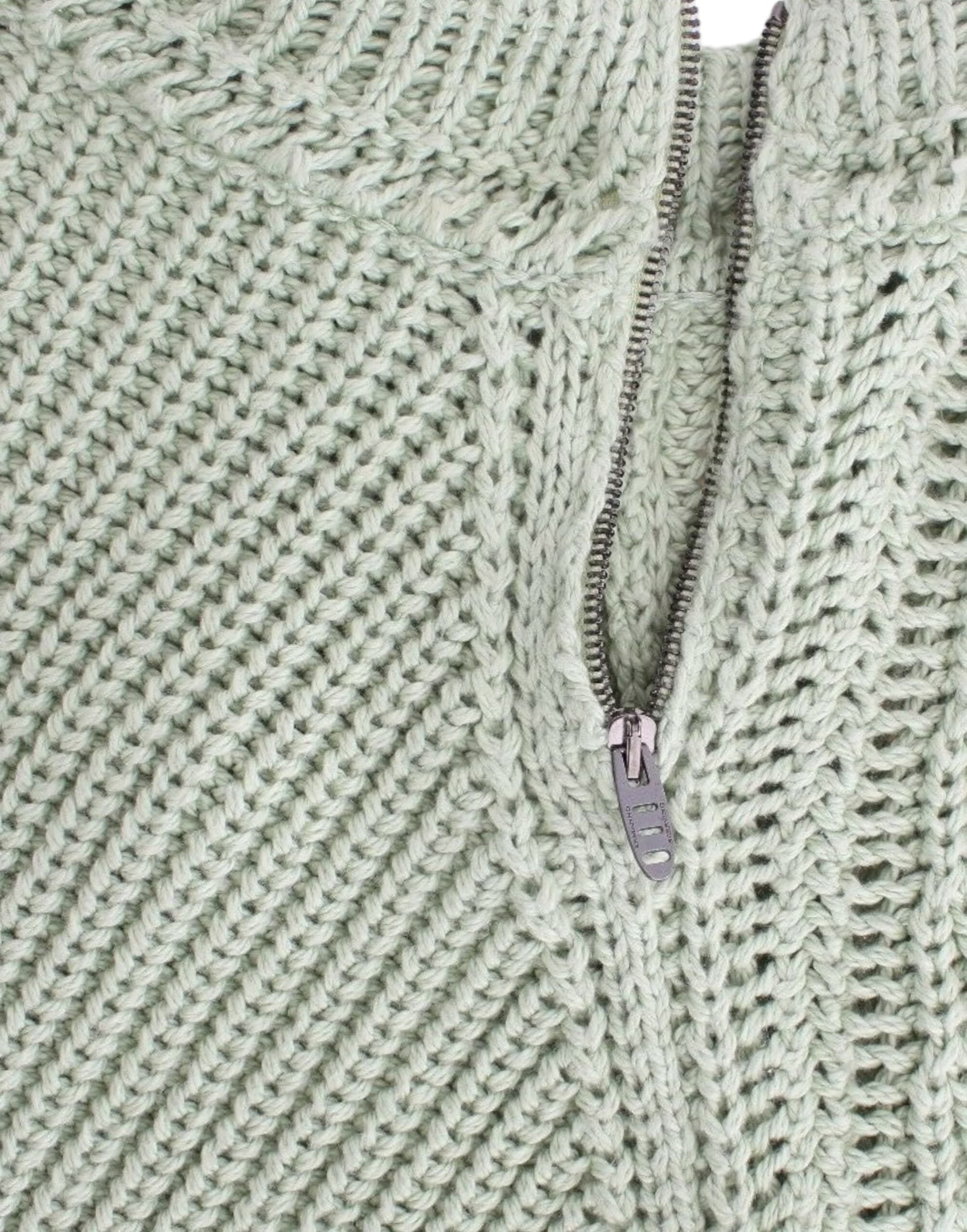 Green Cropped Knit Sweater Knitted Jumper - 6