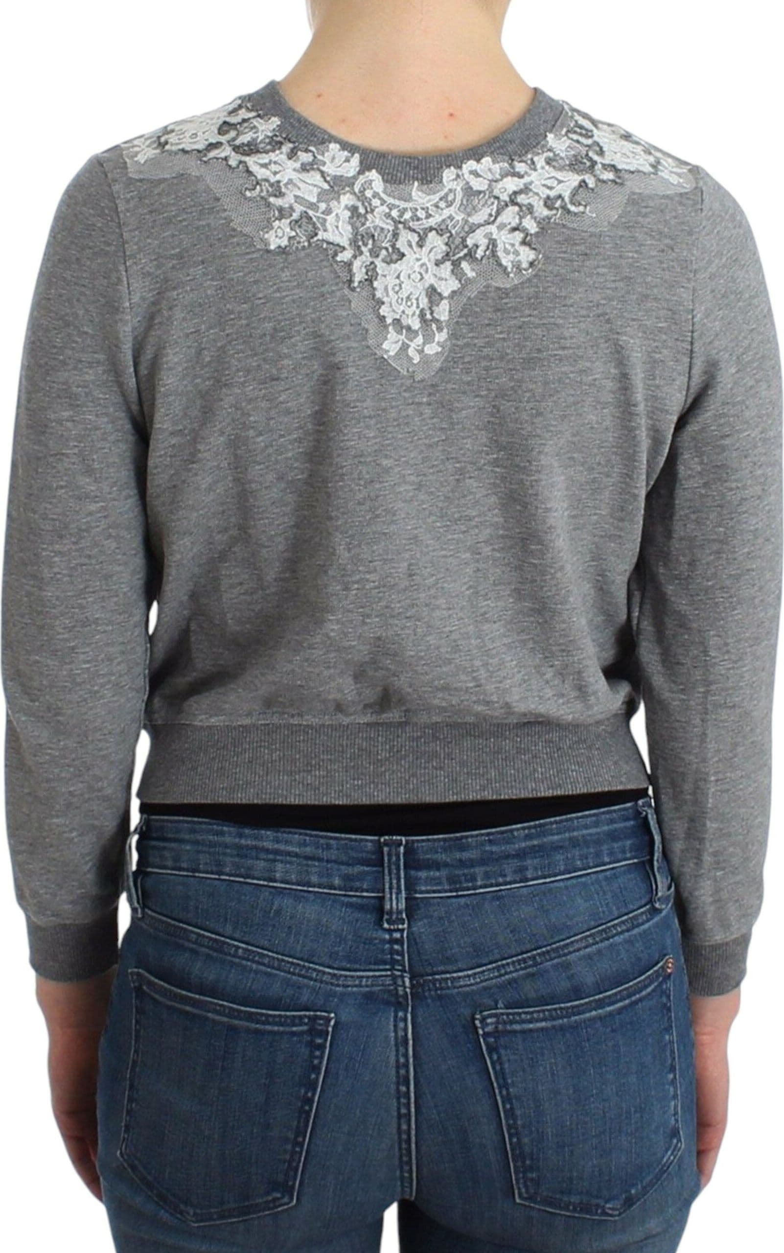 Lingerie Gray Lace Sweater Cardigan Top - 3