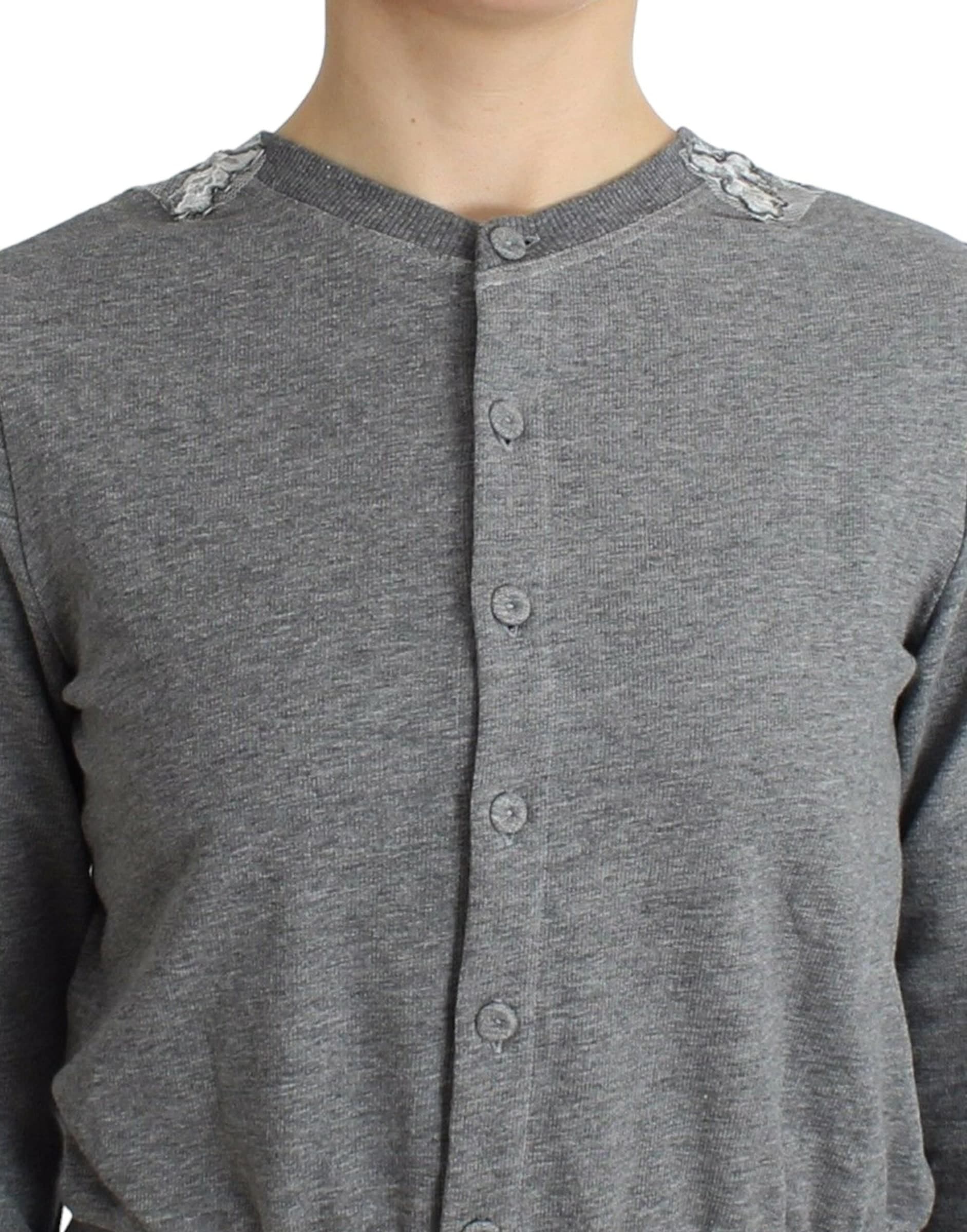 Lingerie Gray Lace Sweater Cardigan Top - 5