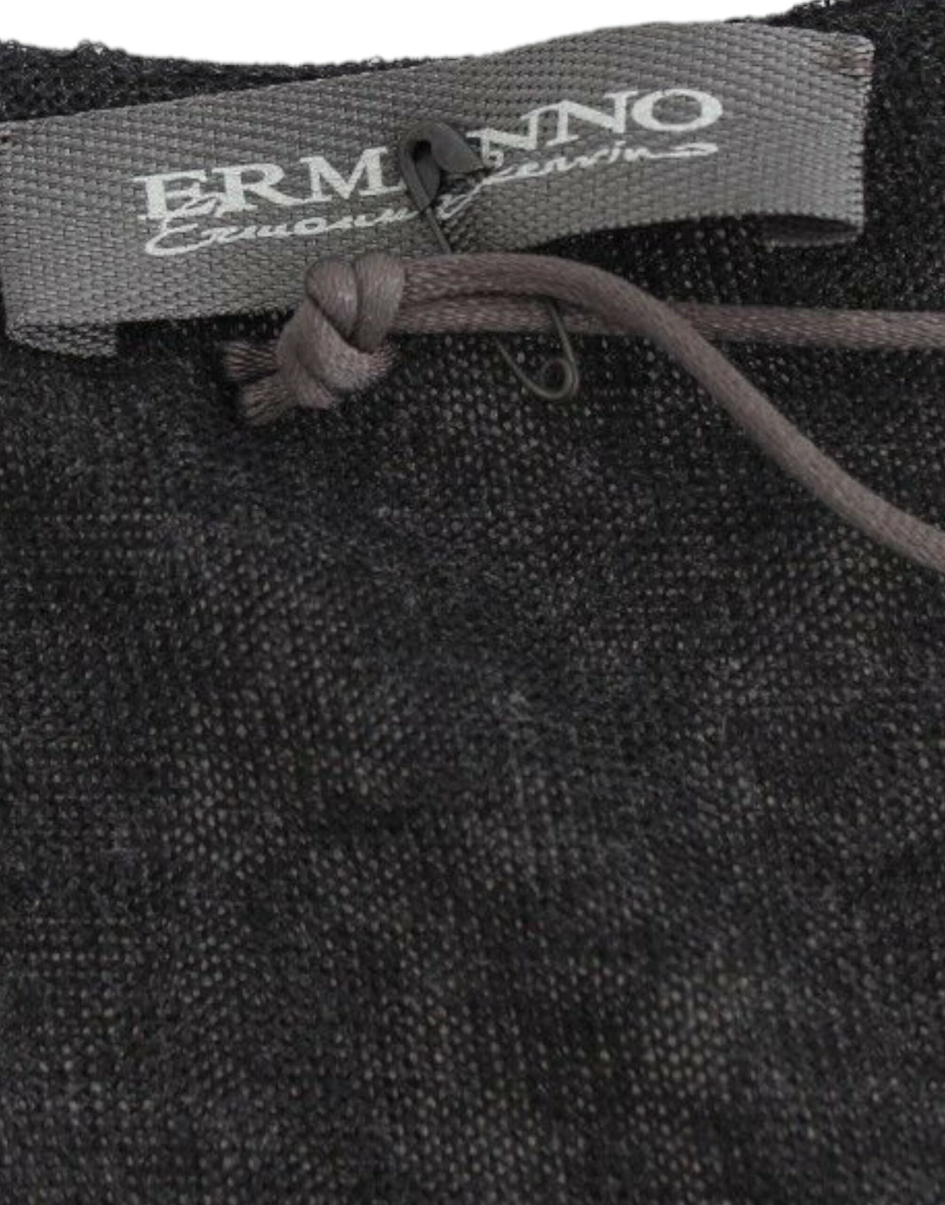 Black Wool Blend Stretch Long Sleeve Sweater - 6