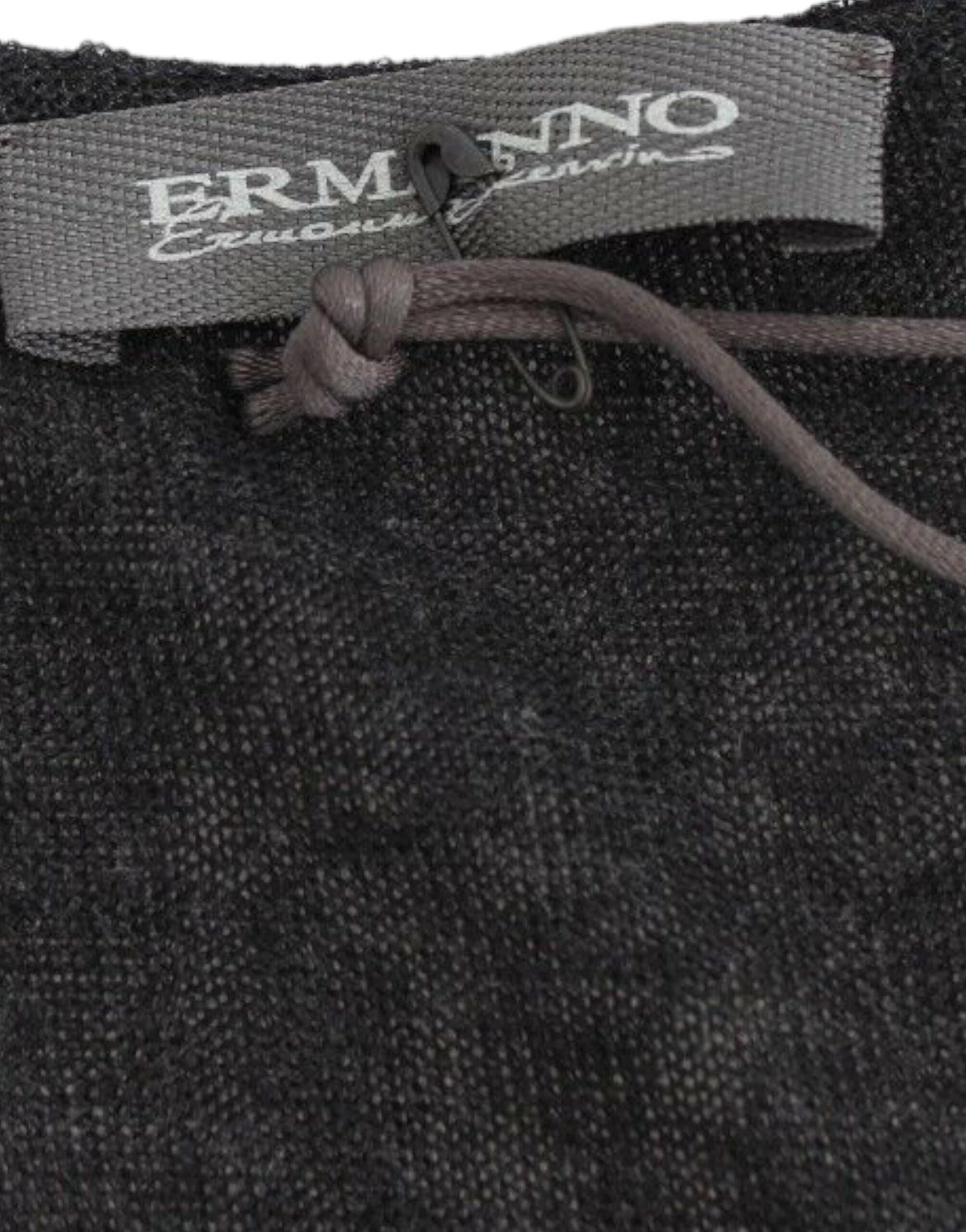 Black Wool Blend Stretch Long Sleeve Sweater - 6