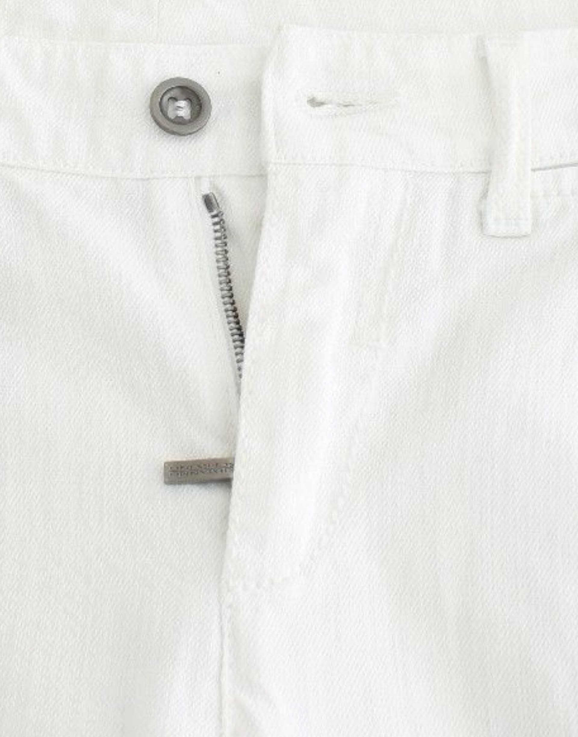 White Cropped Jeans Denim Pants Branded Capri - 5