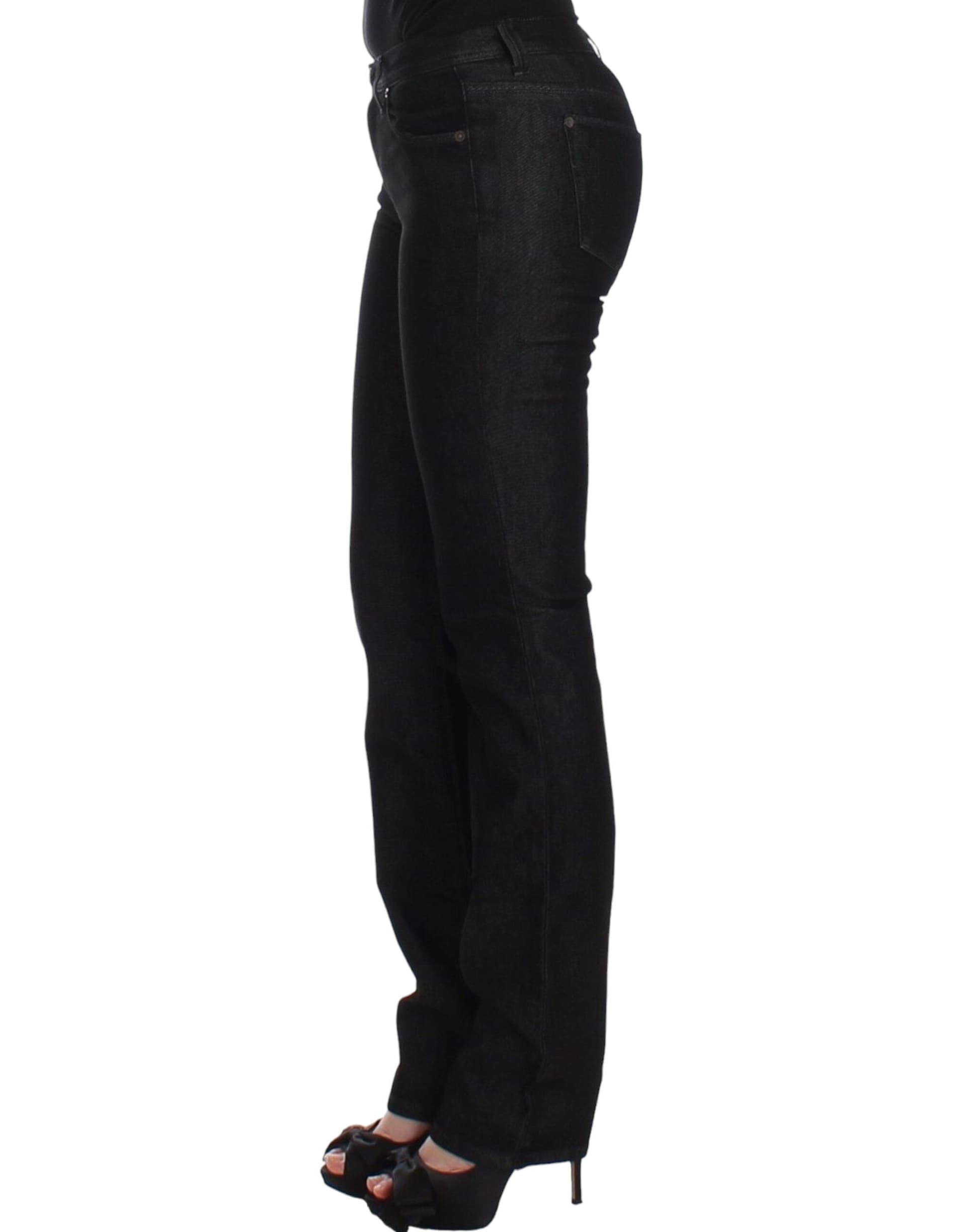 Black Slim Jeans Denim Pants Skinny Leg Stretch - 2