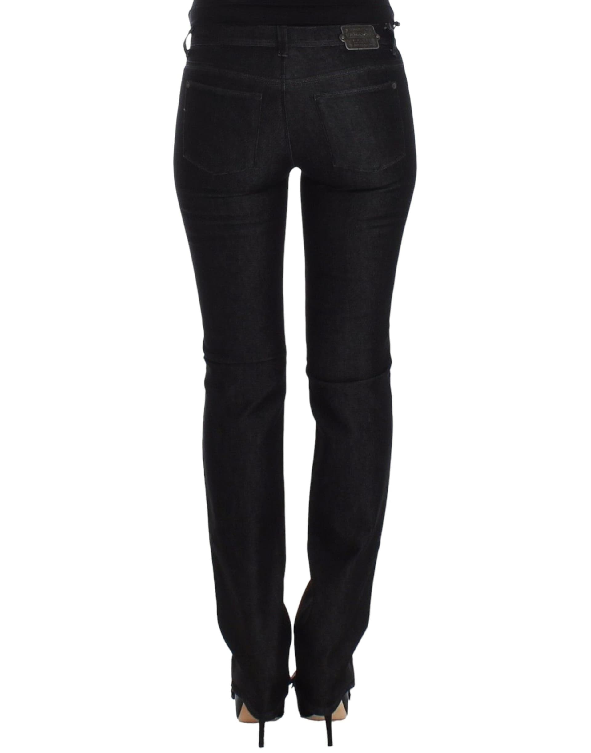 Black Slim Jeans Denim Pants Skinny Leg Stretch - 3