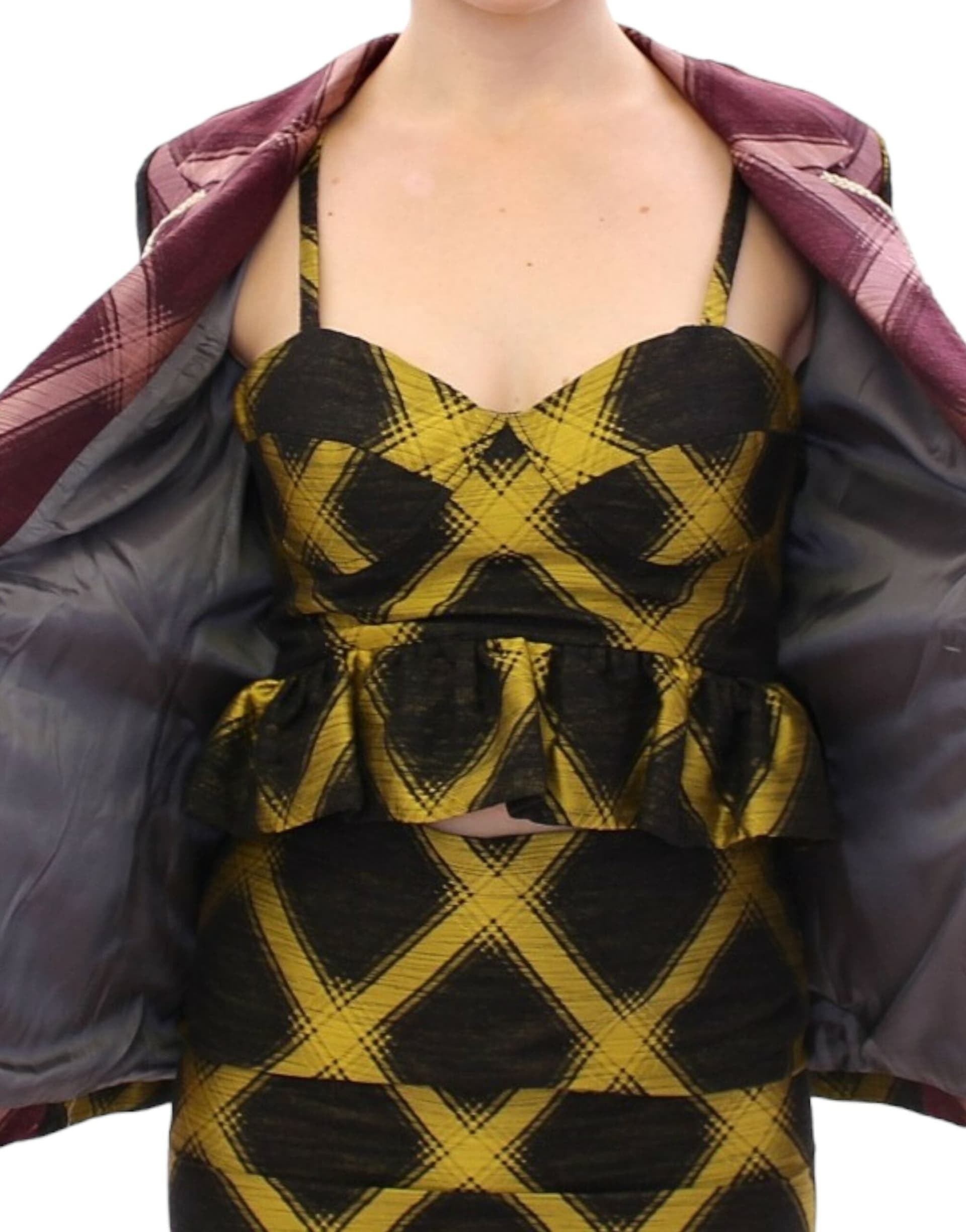 Purple checkered blazer jacket - 7