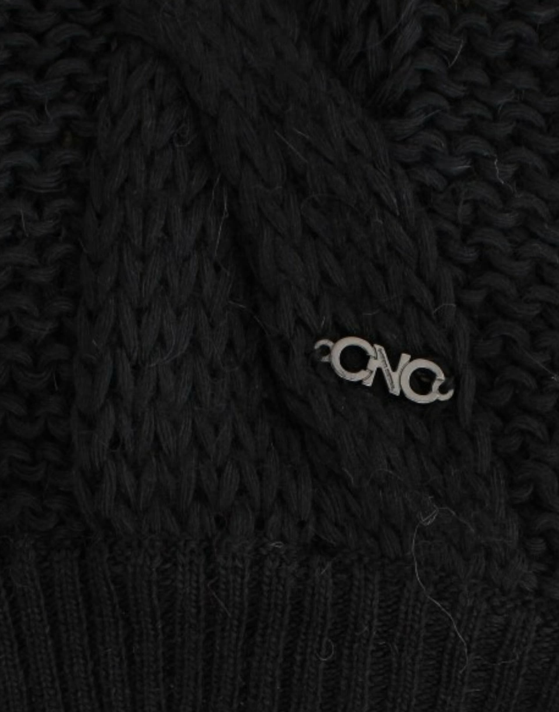 Black sleeveless knitted cardigan - 2