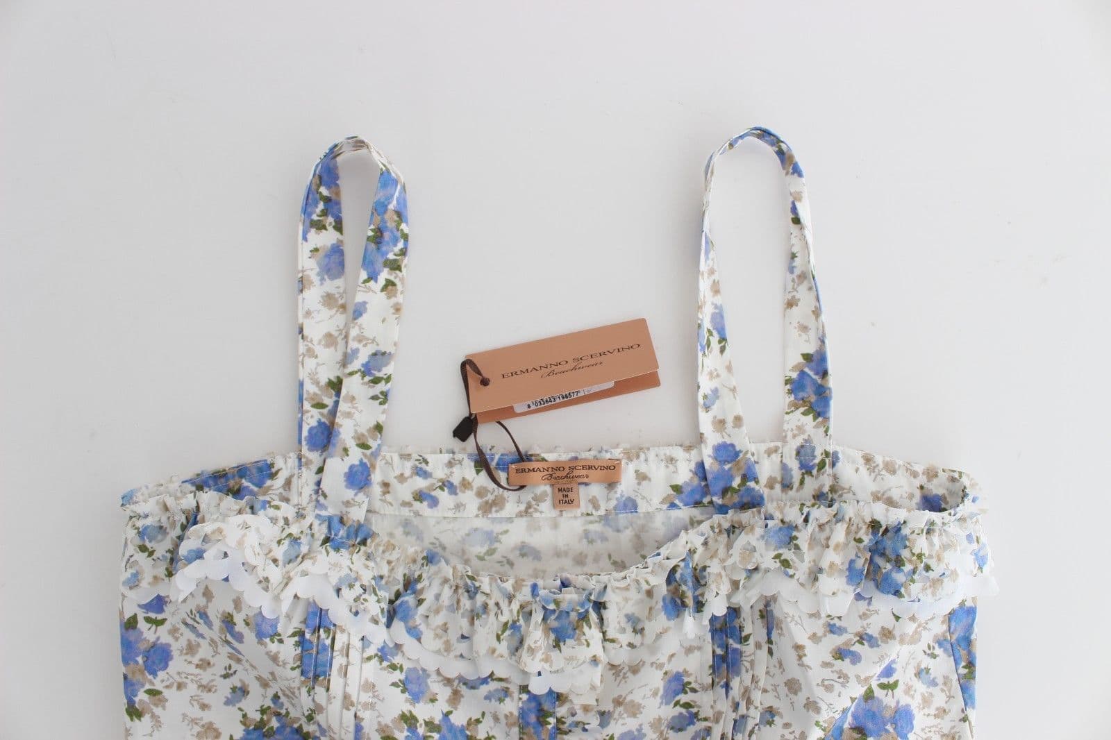 Beachwear Blue Floral Beach Mini Dress Short - 6