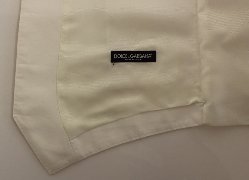 White Cotton Silk Blend Dress Vest Blazer - 5