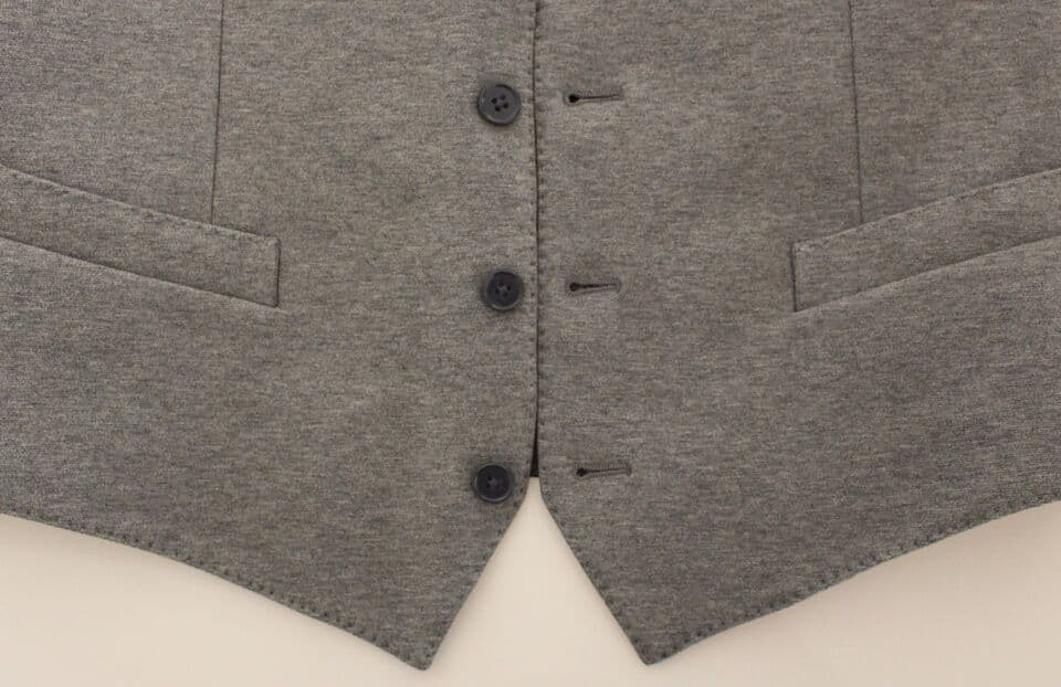 Gray Cotton Stretch Dress Vest Blazer - 8