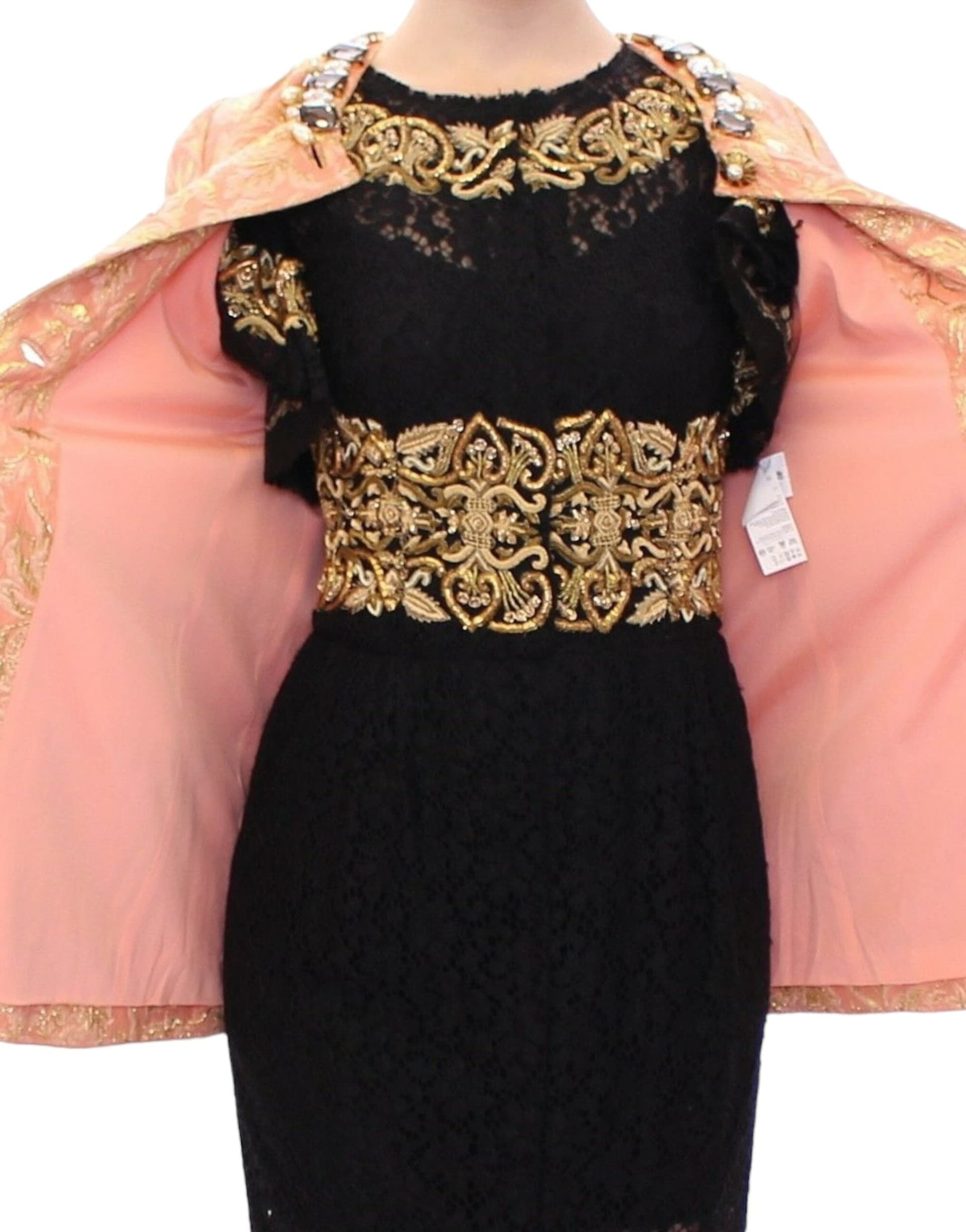 Pink Silk Brocade Crystal Jacket Coat - 6