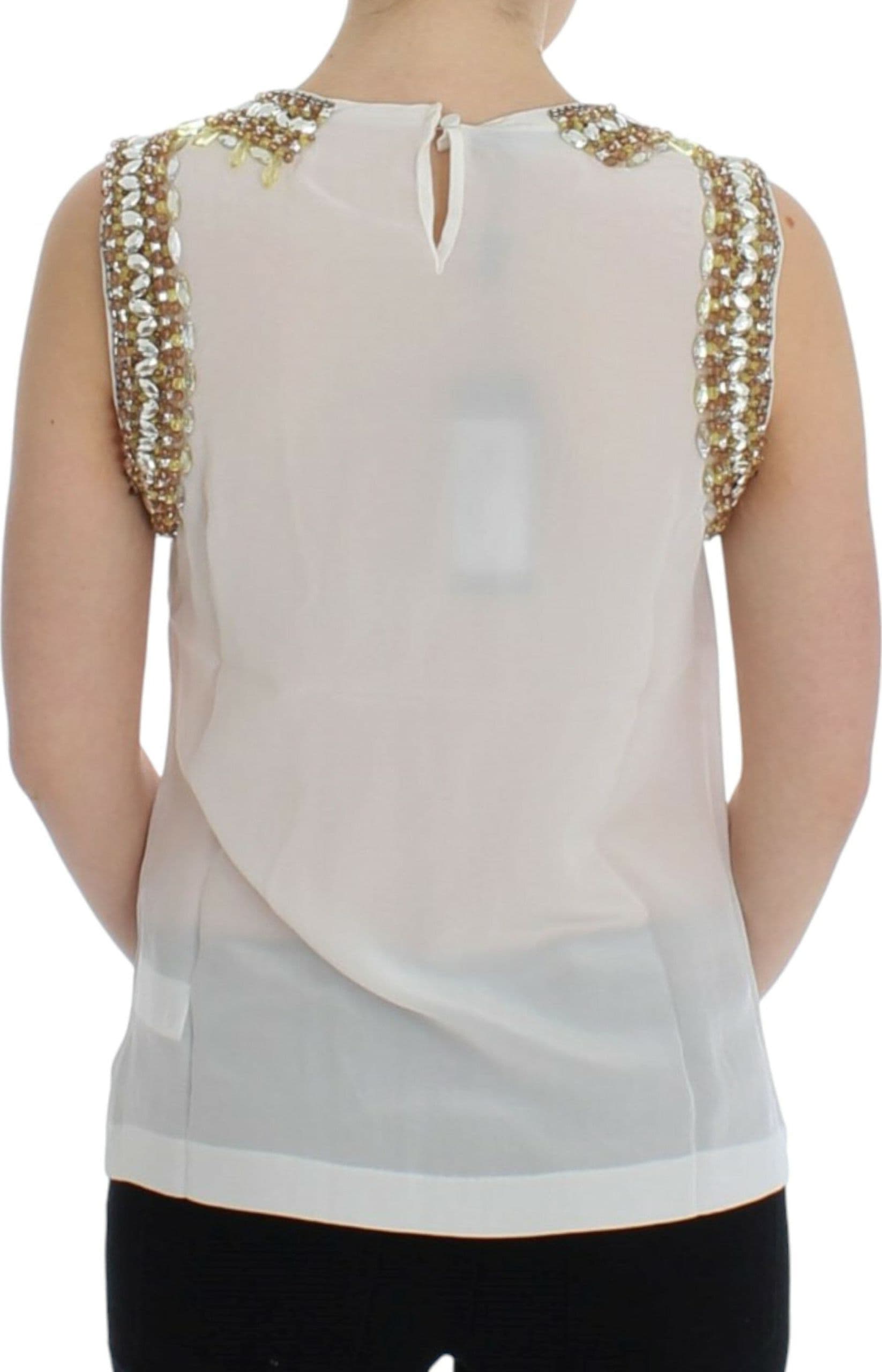 White crystal embellished tank top - 3