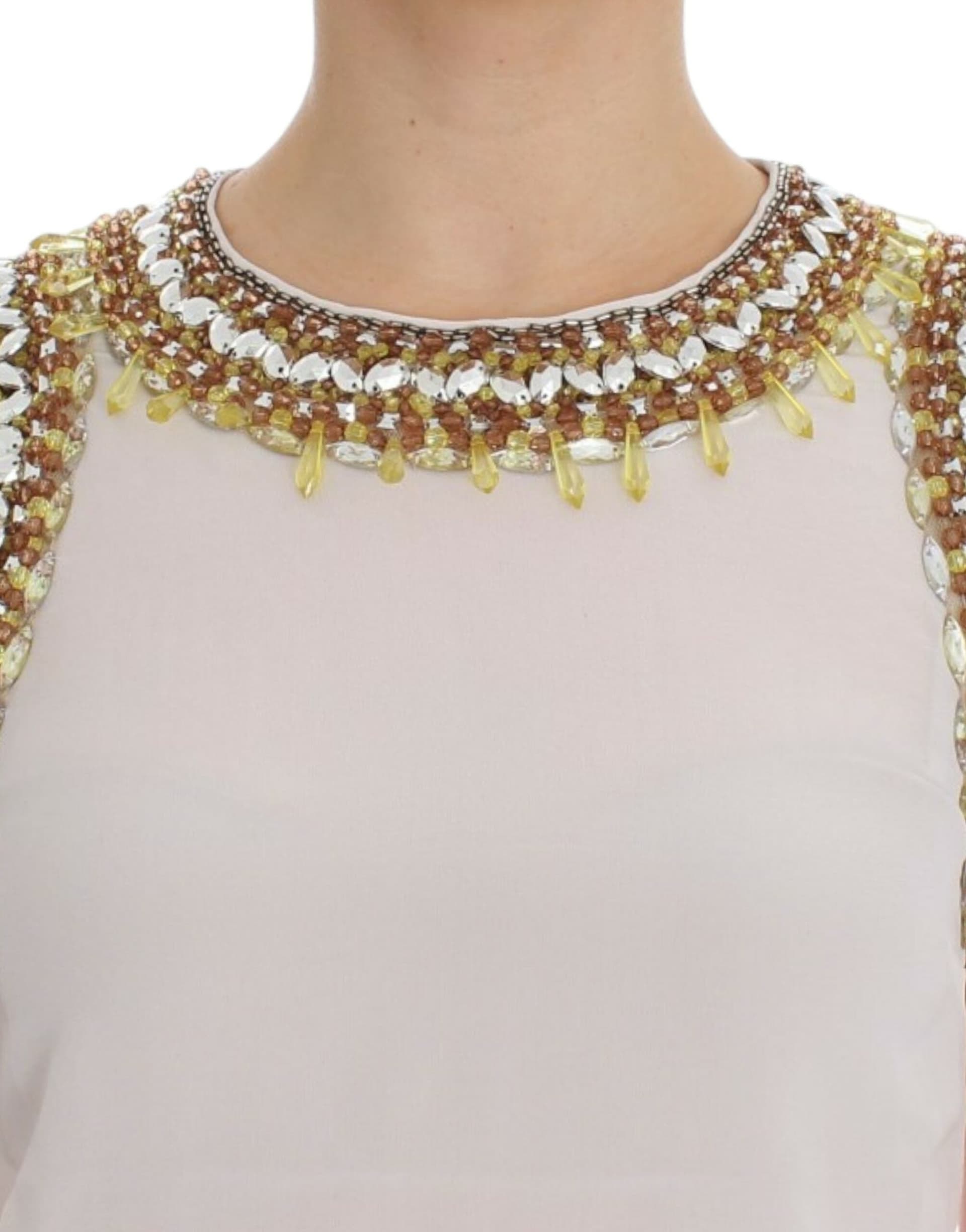 White crystal embellished tank top - 5