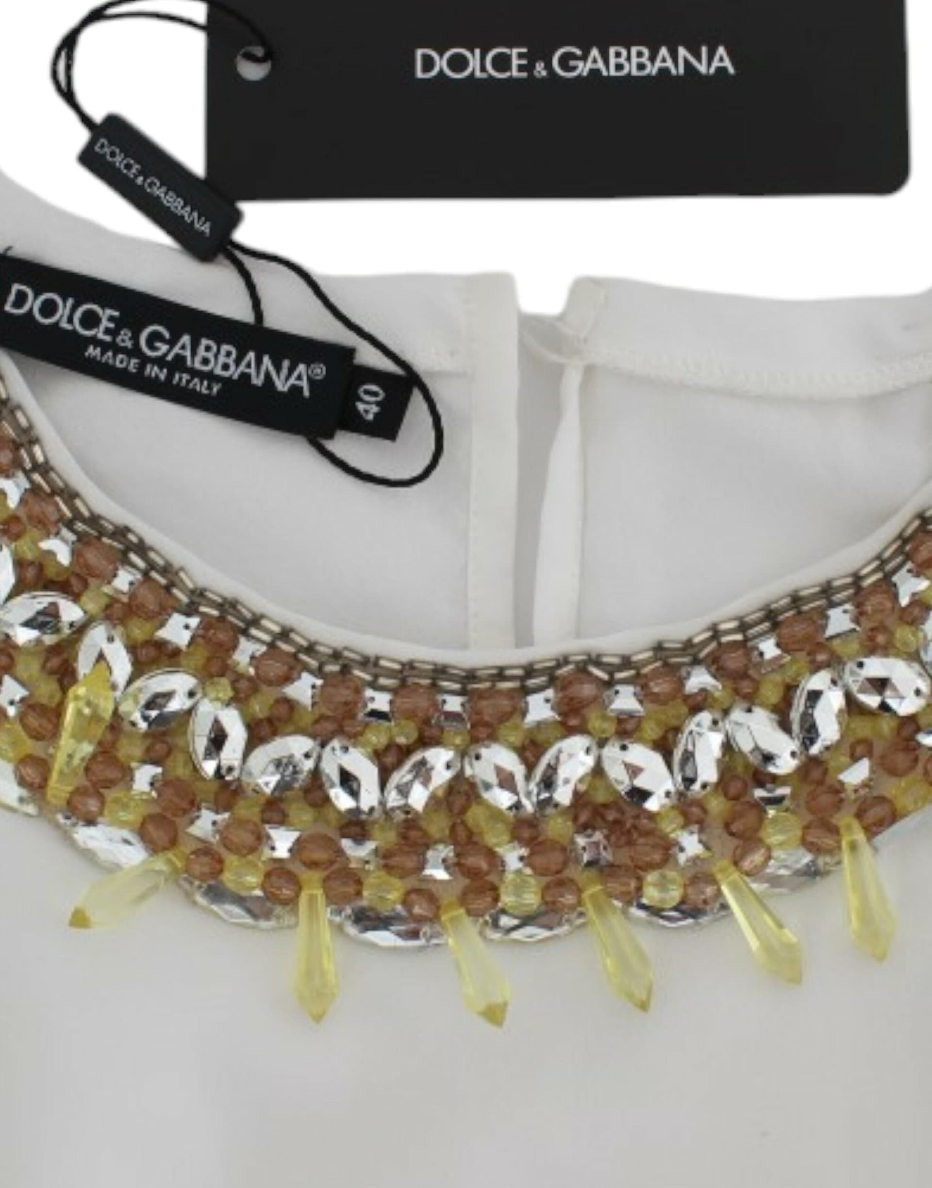 White crystal embellished tank top - 6