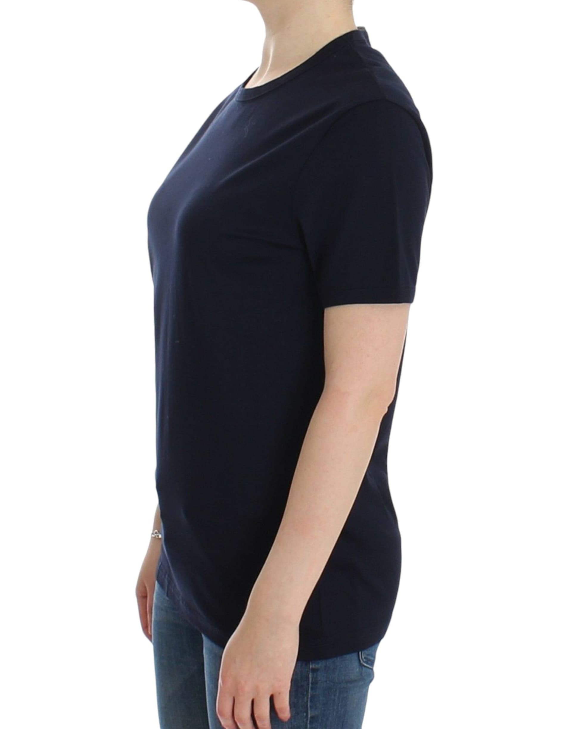 Lingerie Blue Crewneck Cotton Logo T-shirt - 2