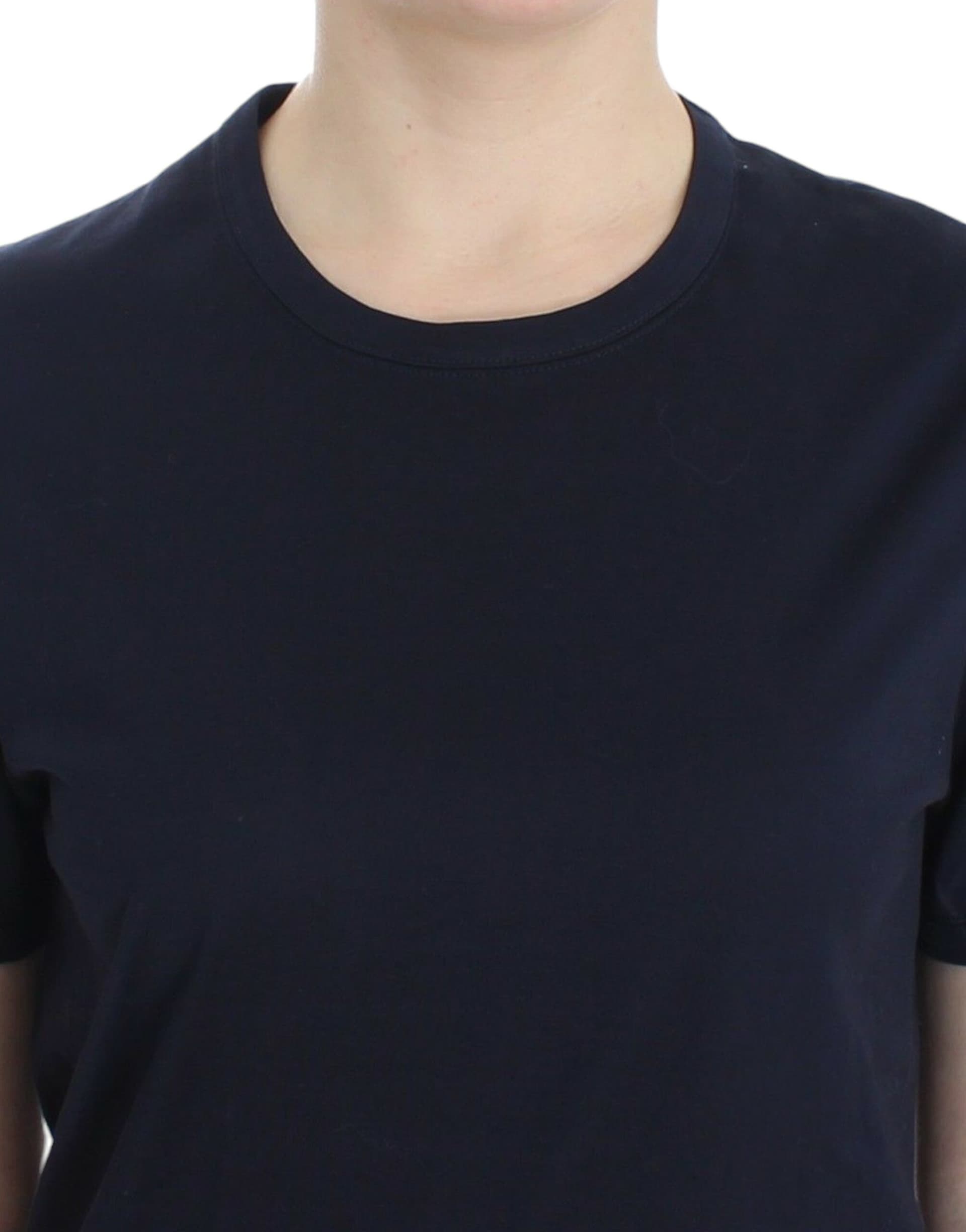 Lingerie Blue Crewneck Cotton Logo T-shirt - 4