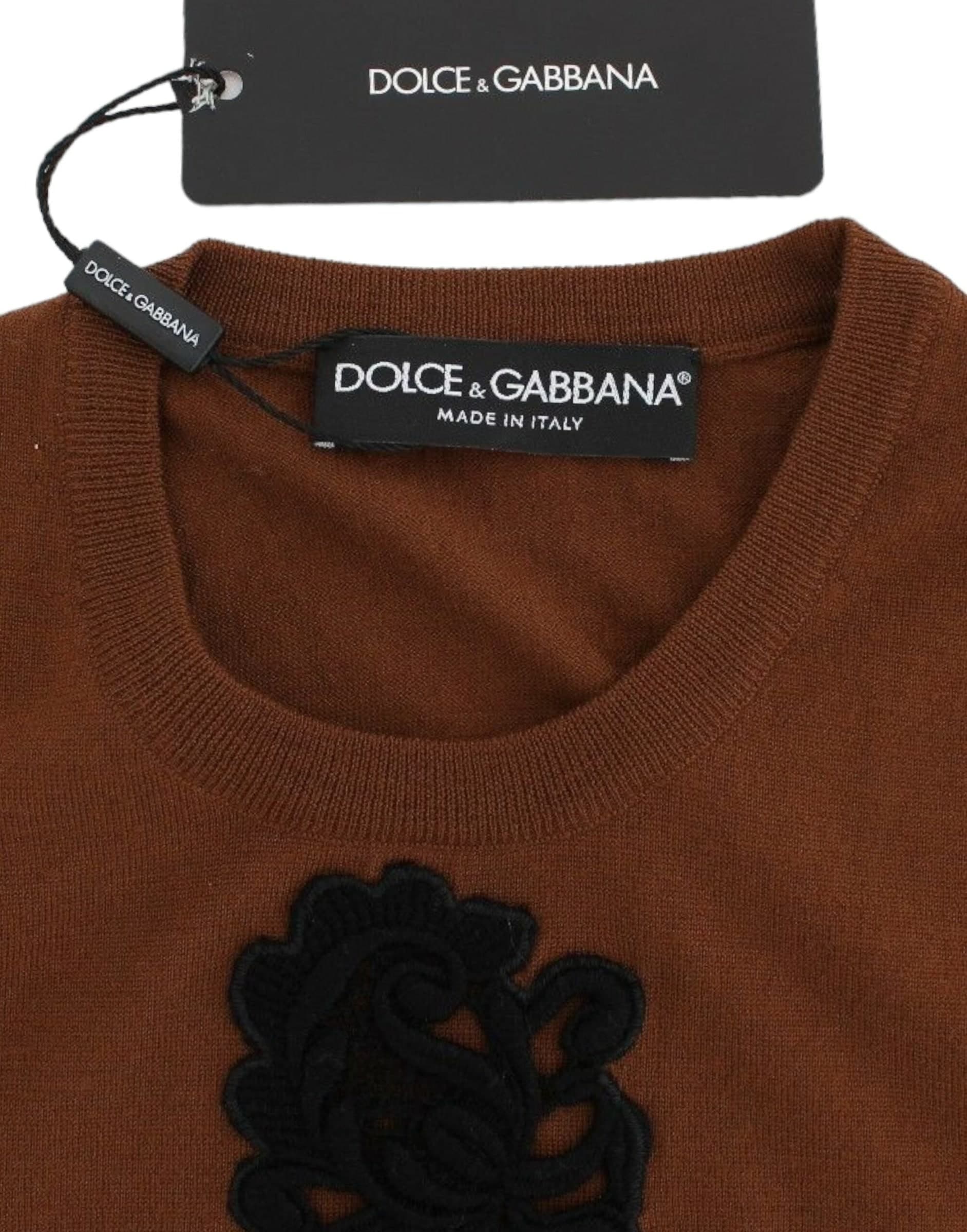 Brown Wool Black Lace Vest Sweater Top - 6